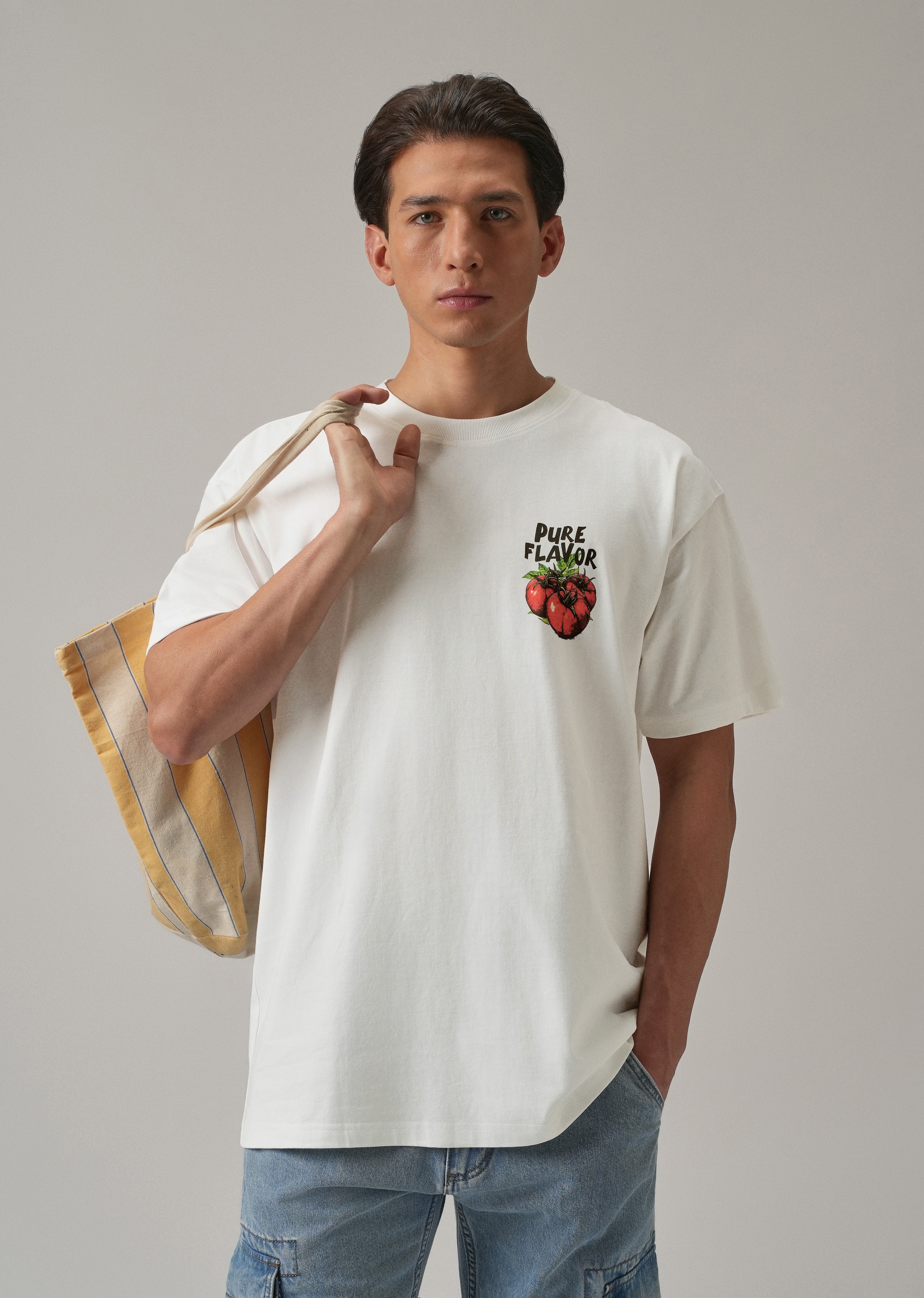 White Back Print Oversized T-shirt