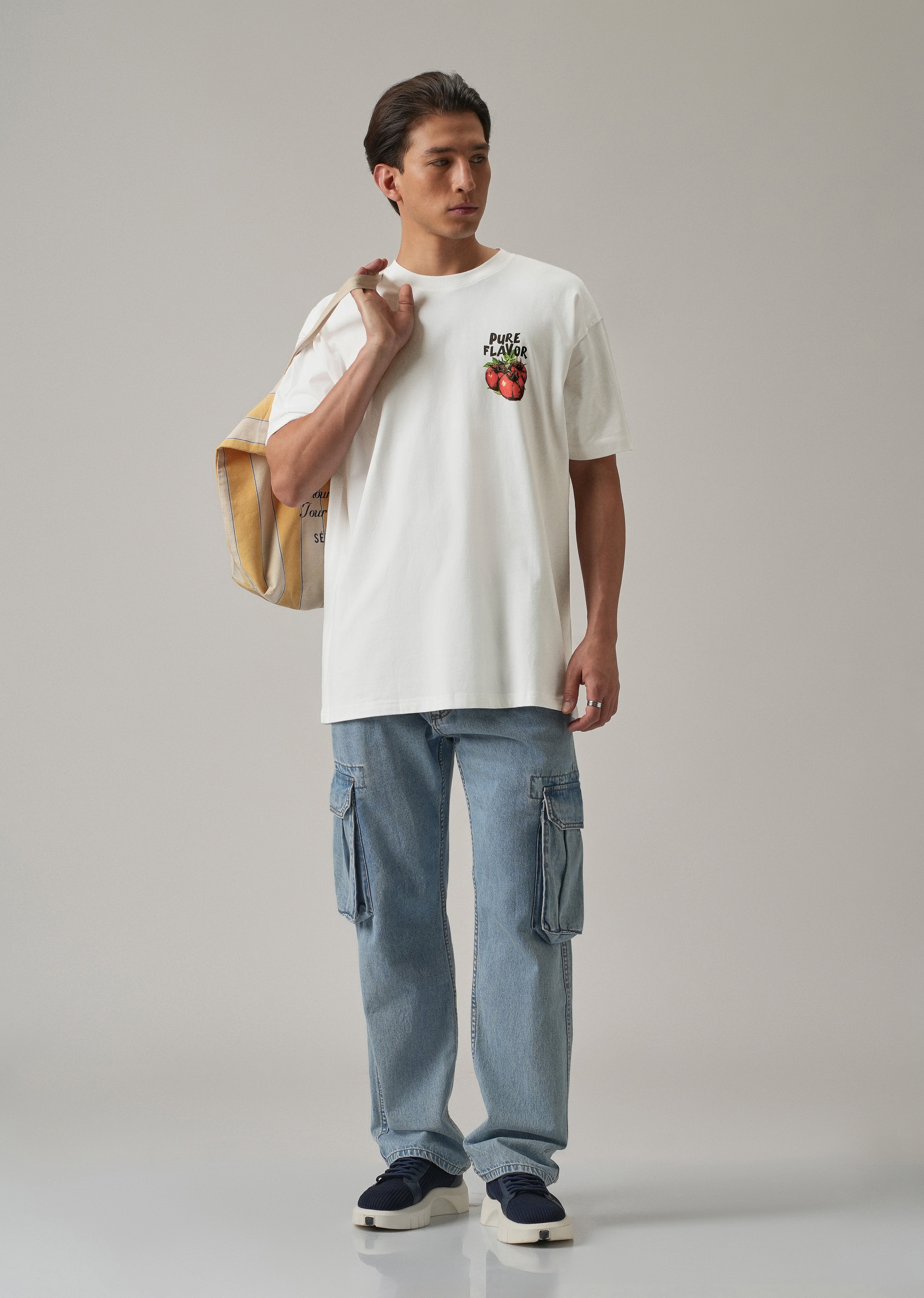 White Back Print Oversized T-shirt