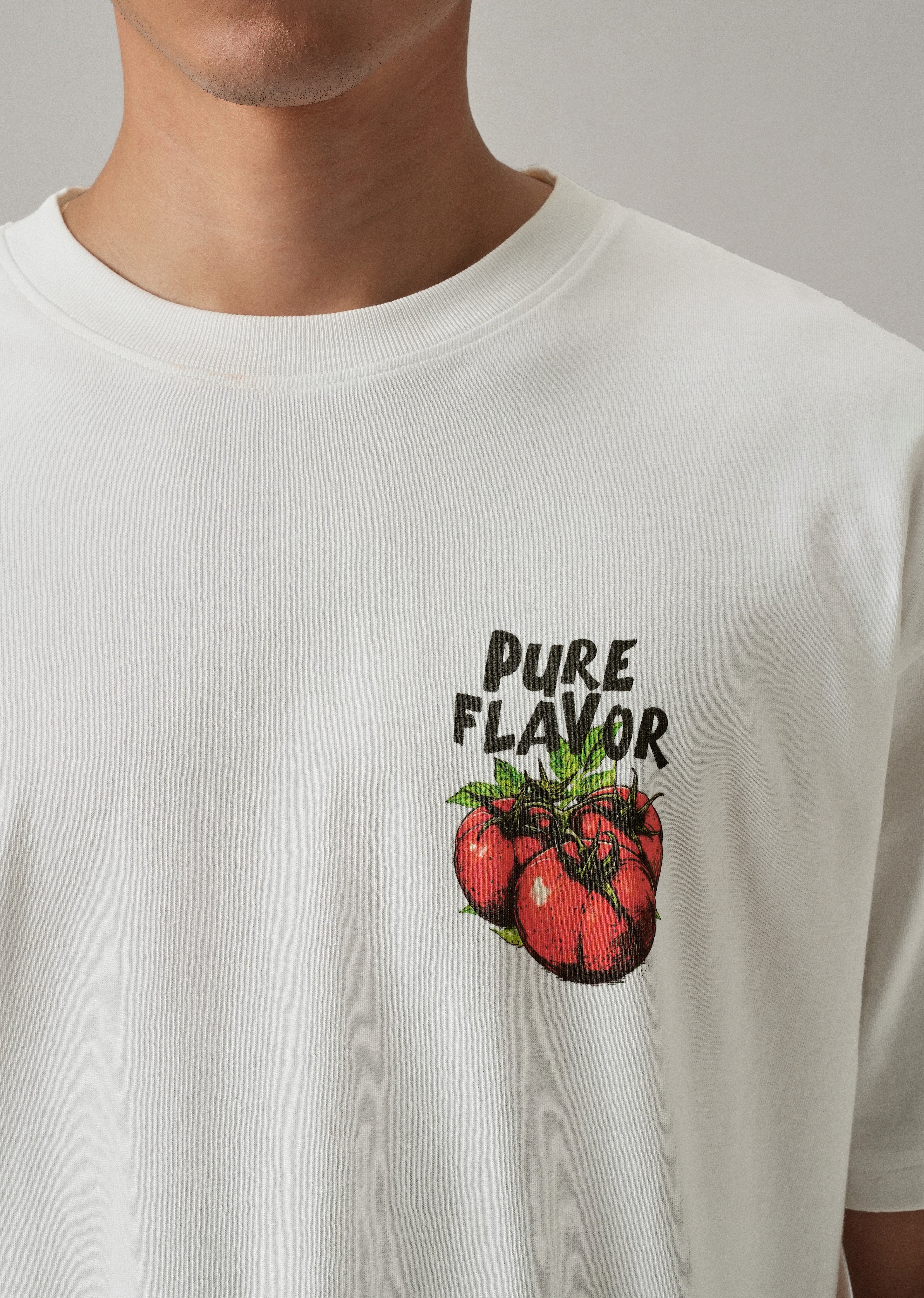 White Back Print Oversized T-shirt