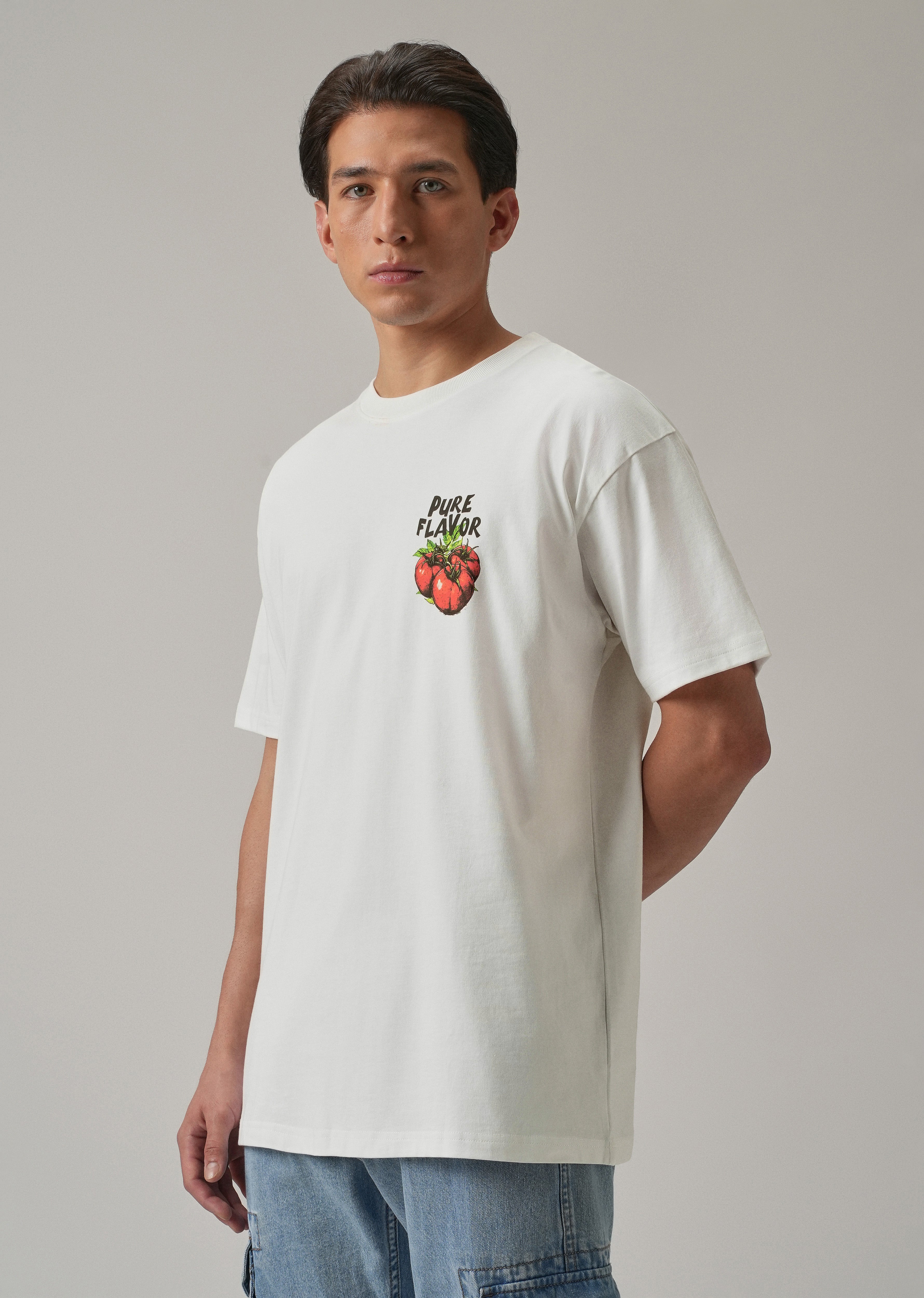 White Back Print Oversized T-shirt