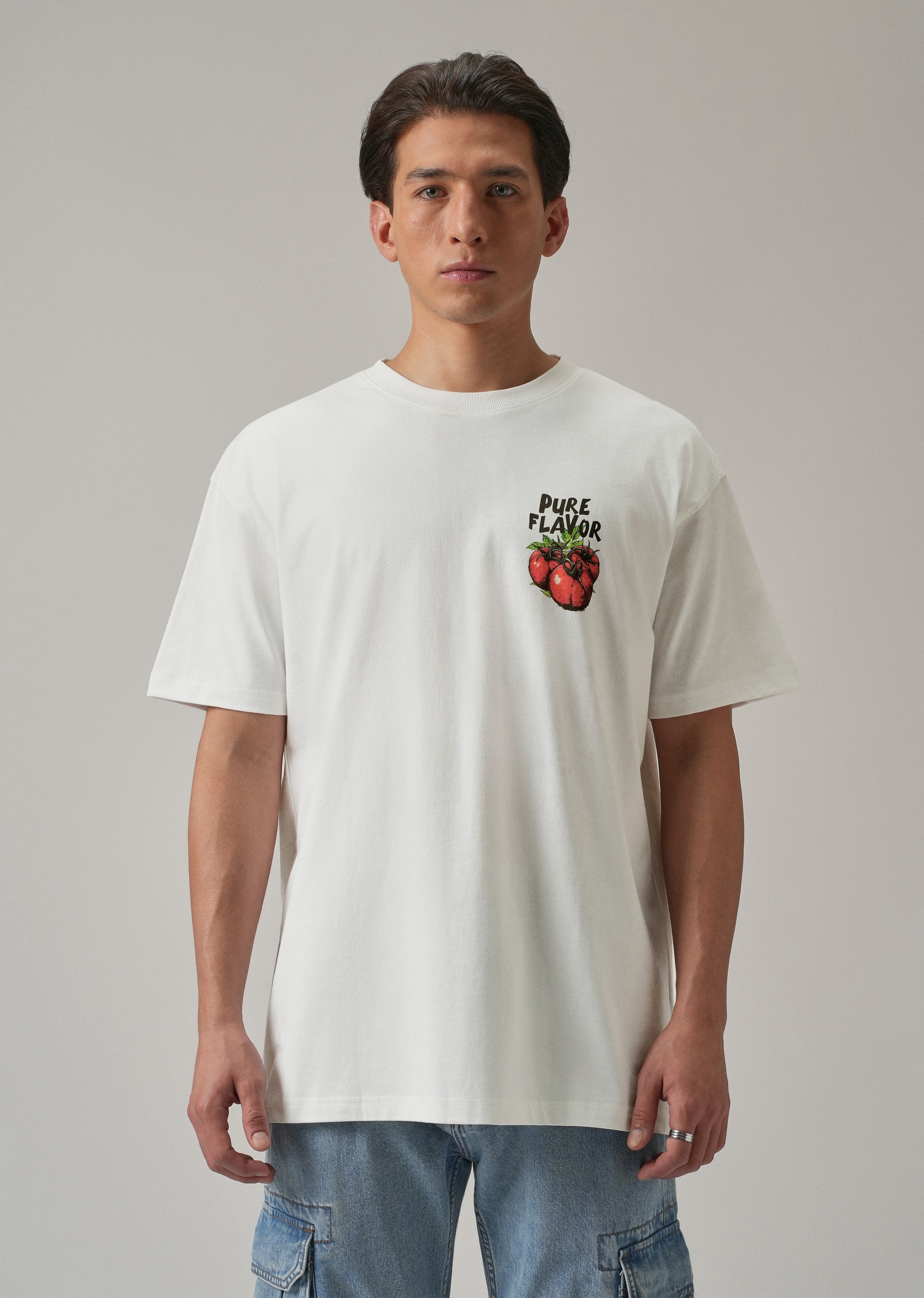 White Back Print Oversized T-shirt