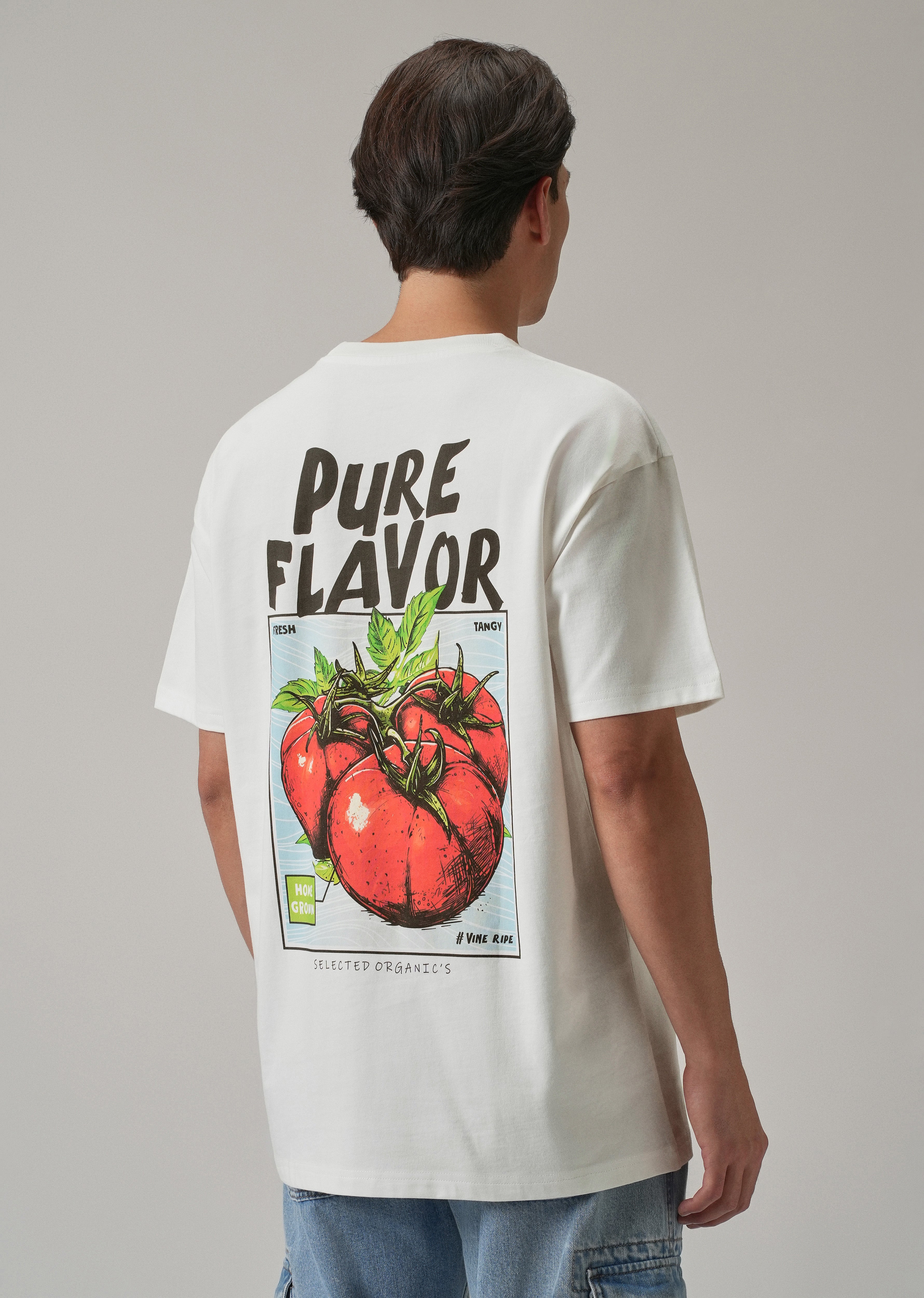 White Back Print Oversized T-shirt