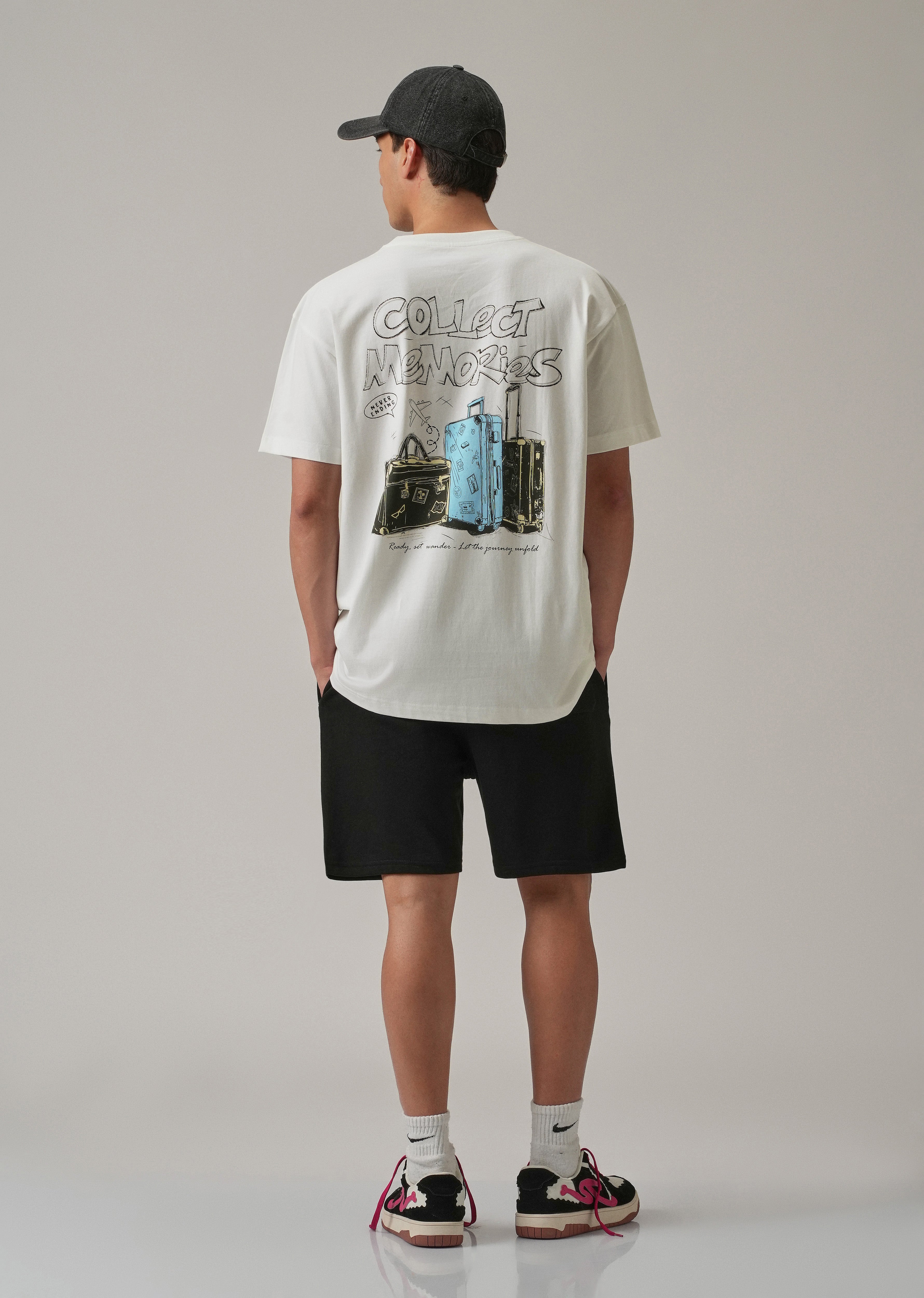 White Back Printed Oversized T-Shirt