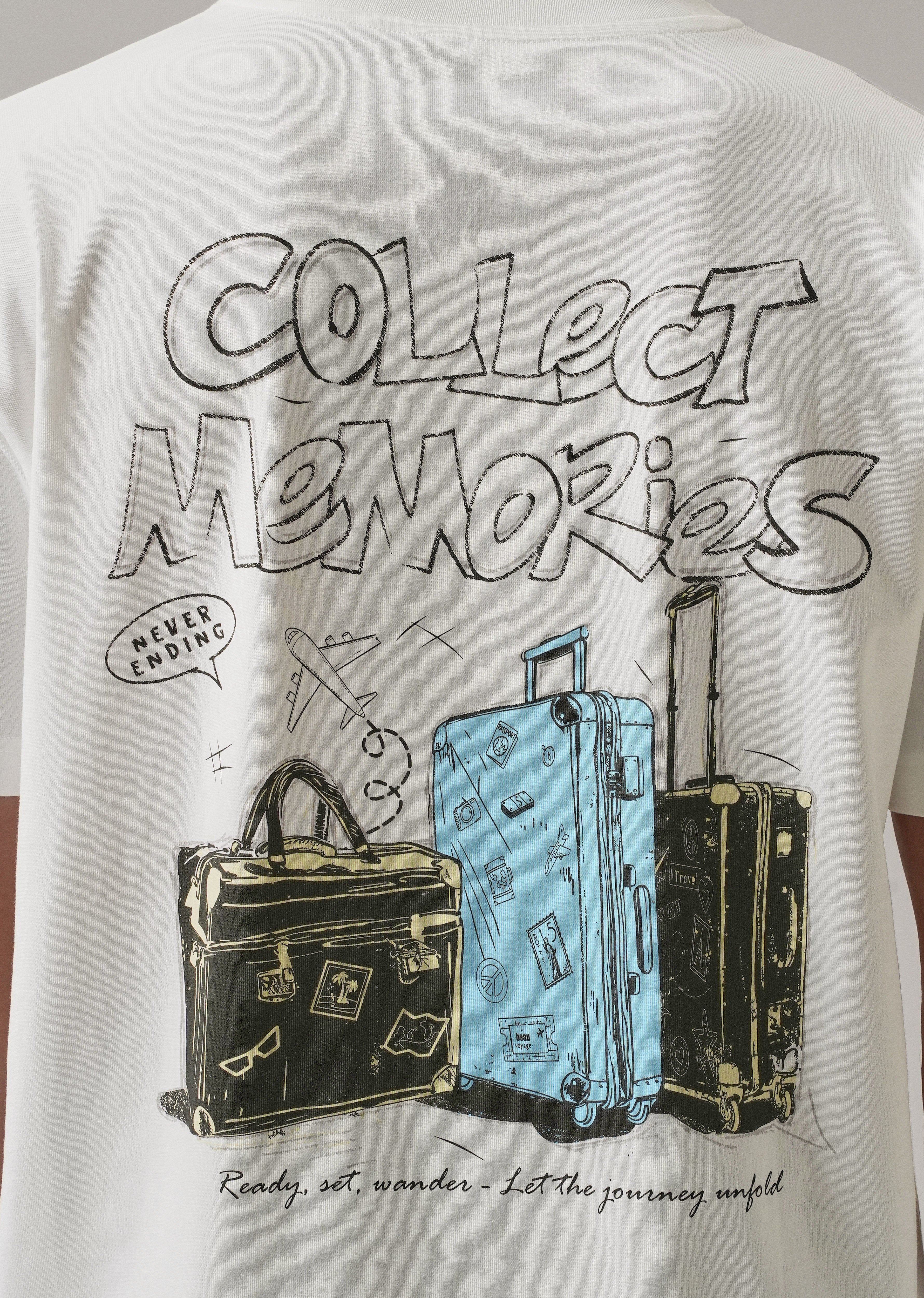 White Back Printed Oversized T-Shirt