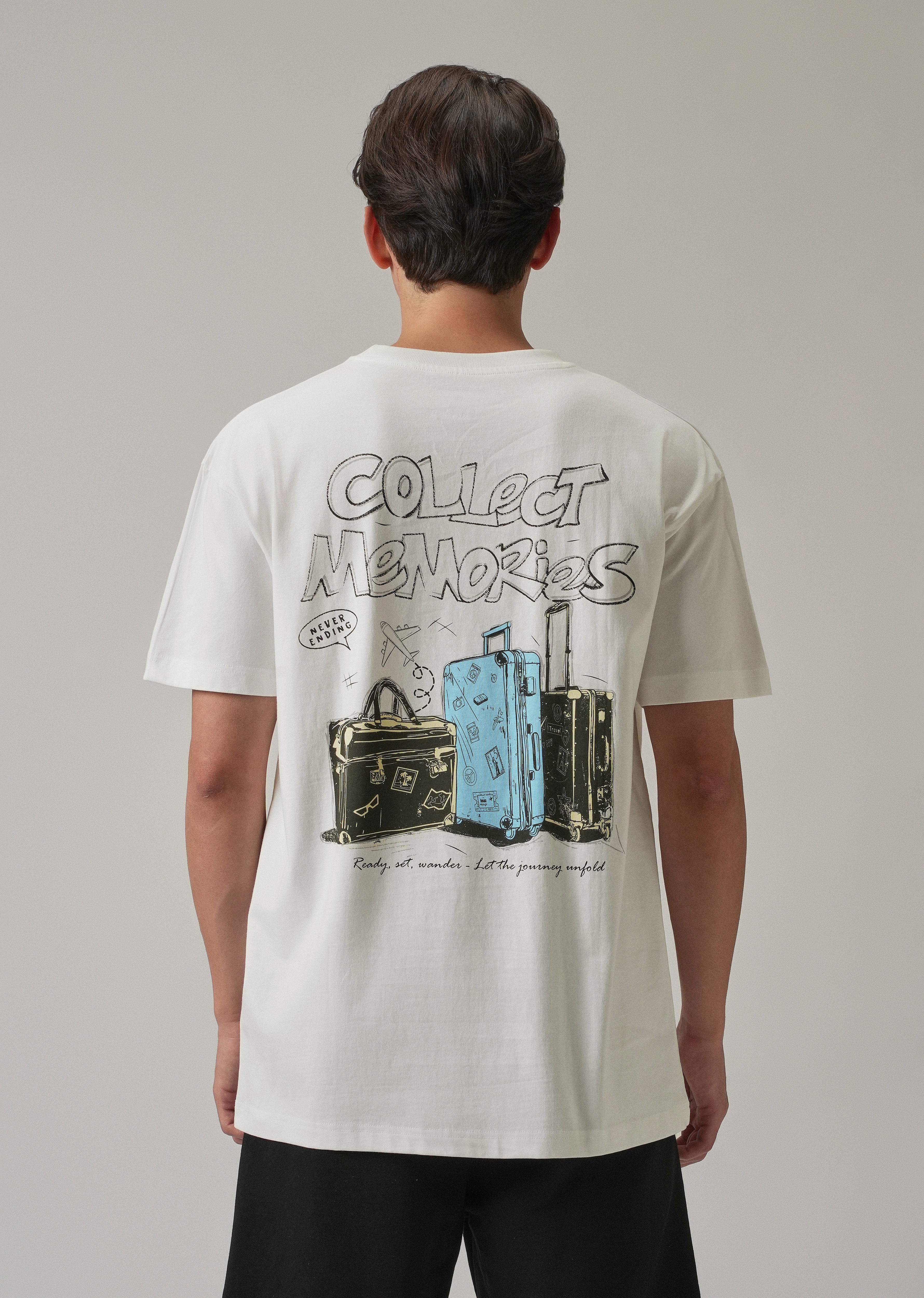 White Back Printed Oversized T-Shirt