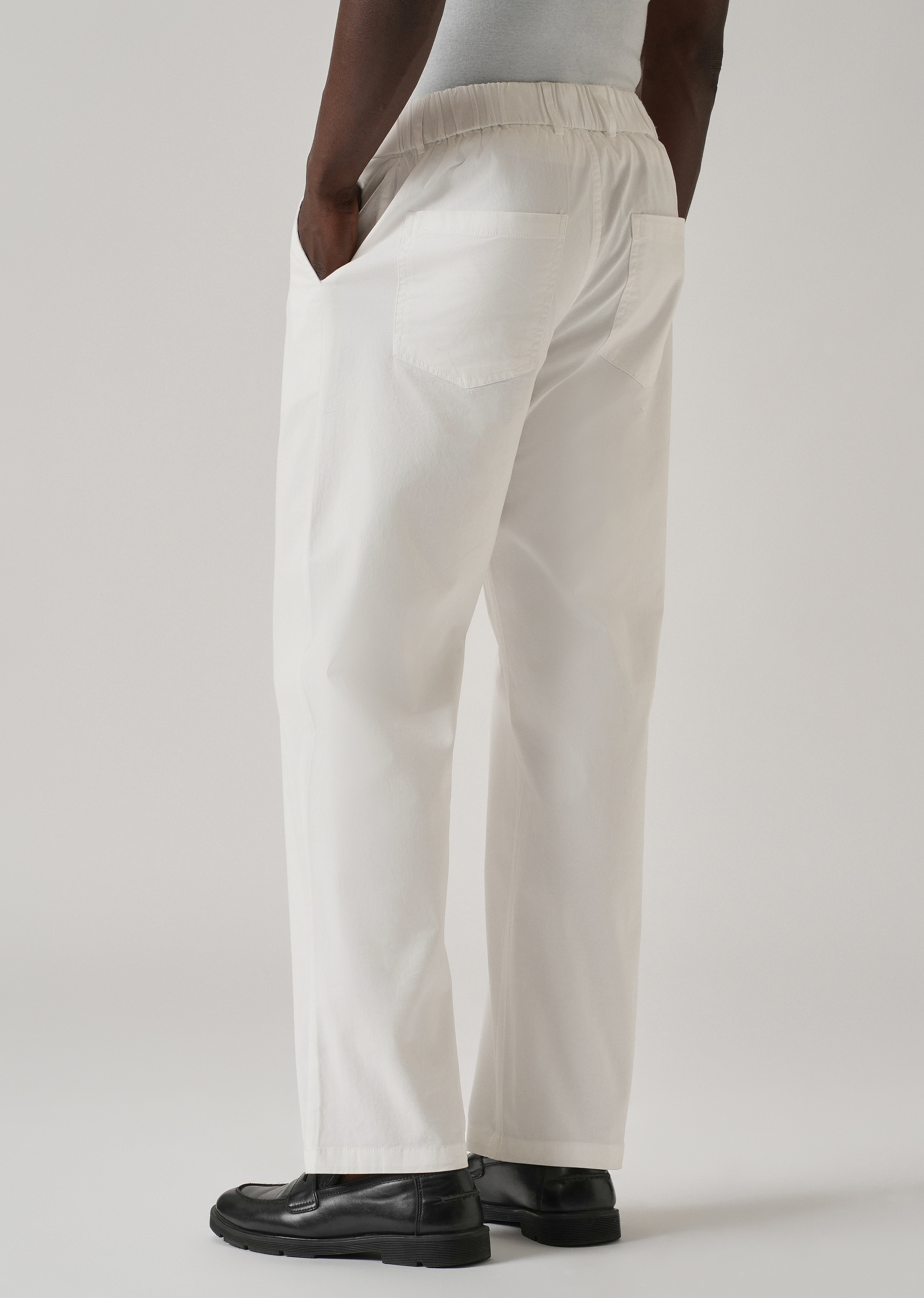 Baggy Fit White Chinos