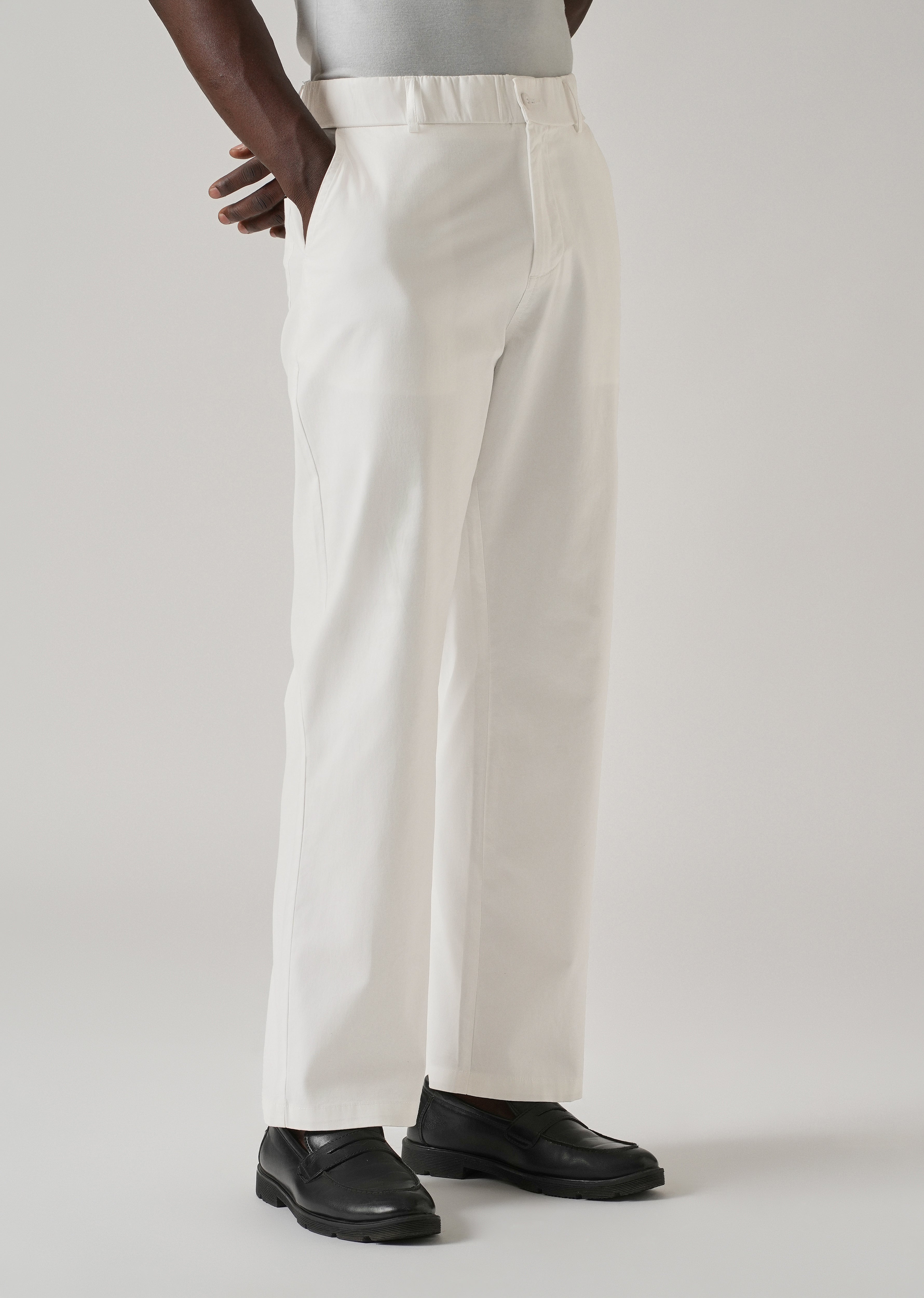 Baggy Fit White Chinos
