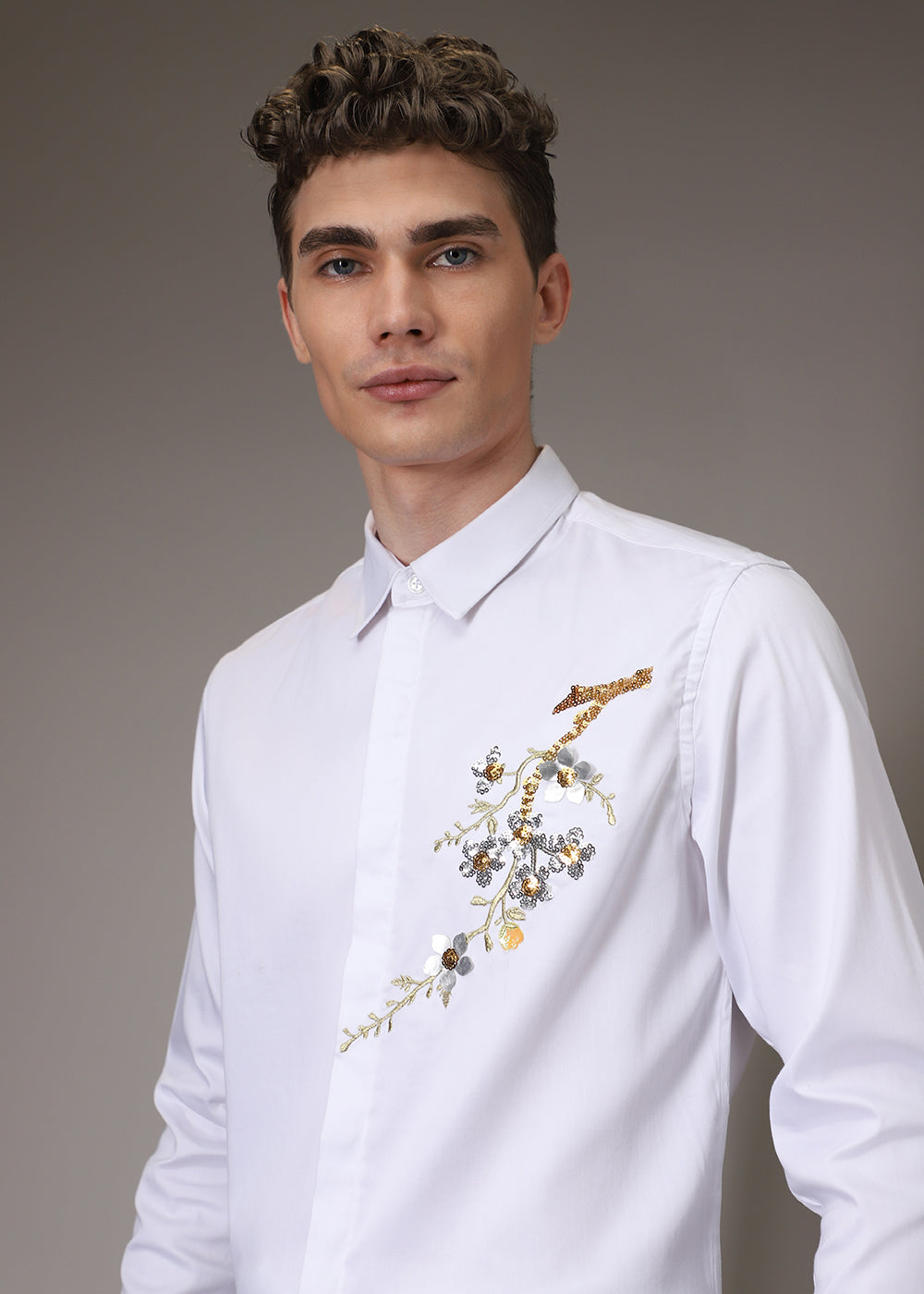 Designer white button up shirt best sale