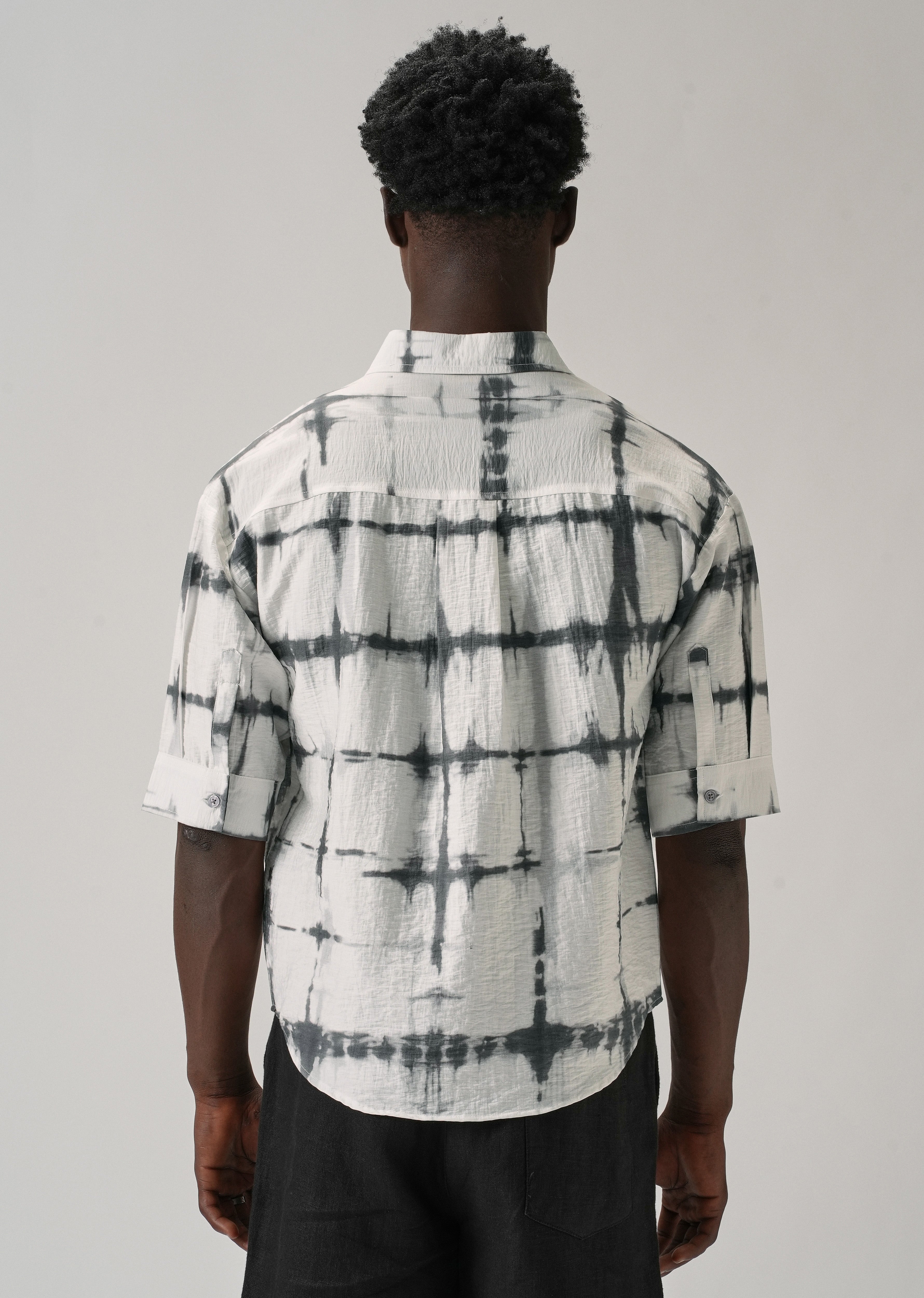 White Boxy Fit Tie-Dye Printed Shirt