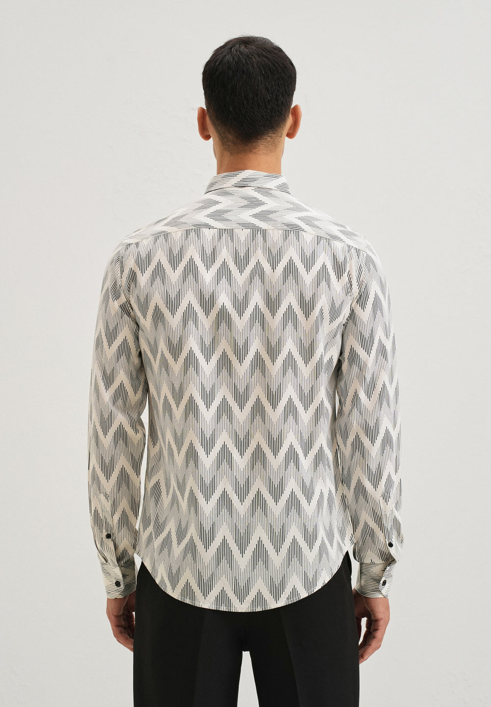 White Chevron Printed Shirt