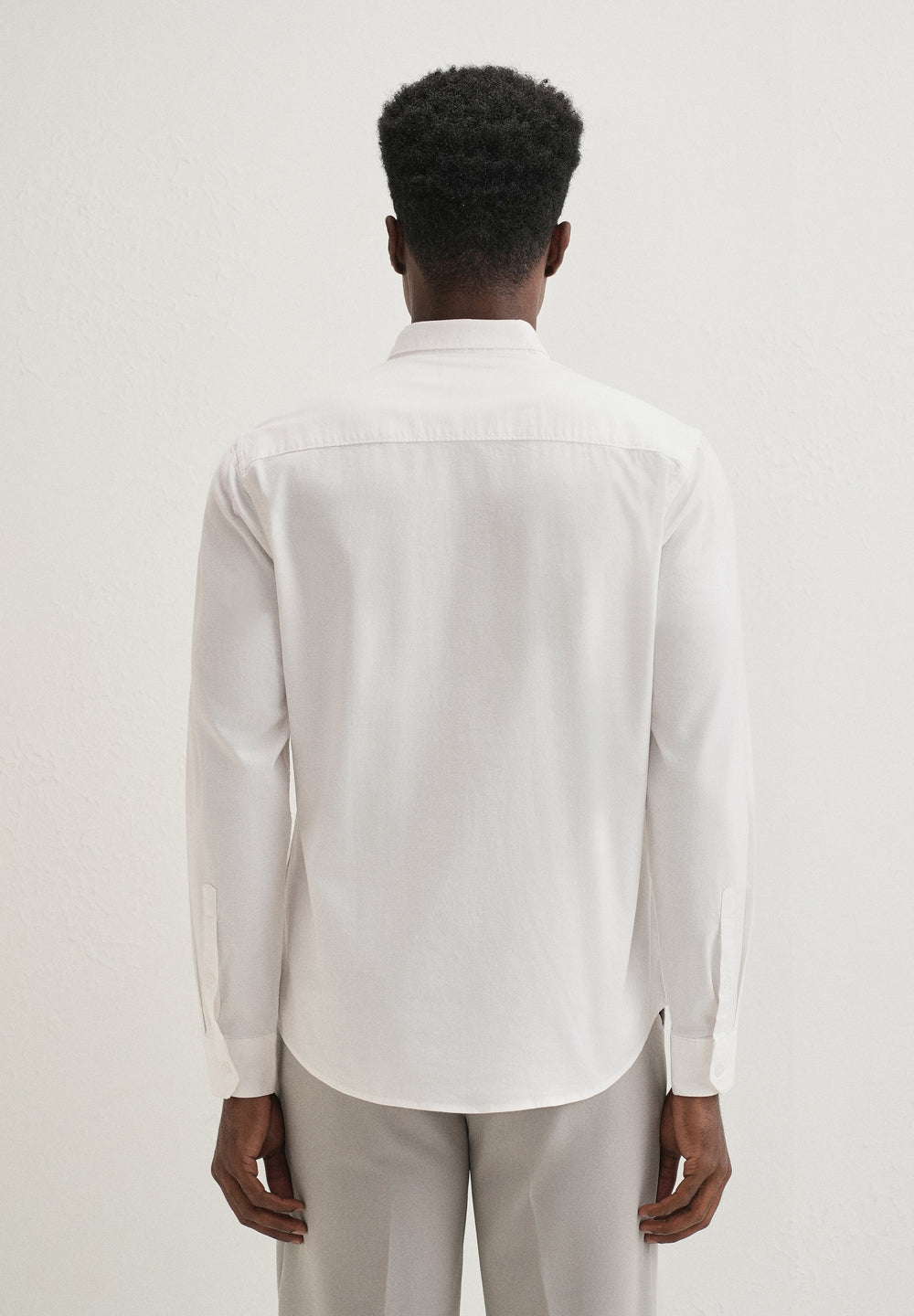 White Contrast Placket Shirt