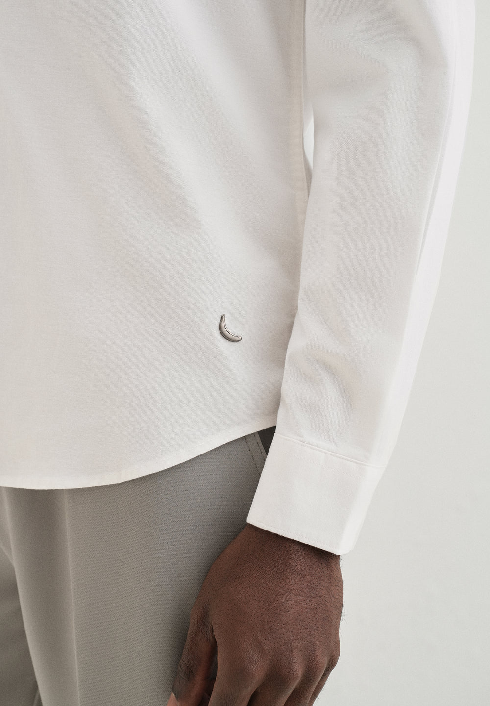 White Contrast Placket Shirt