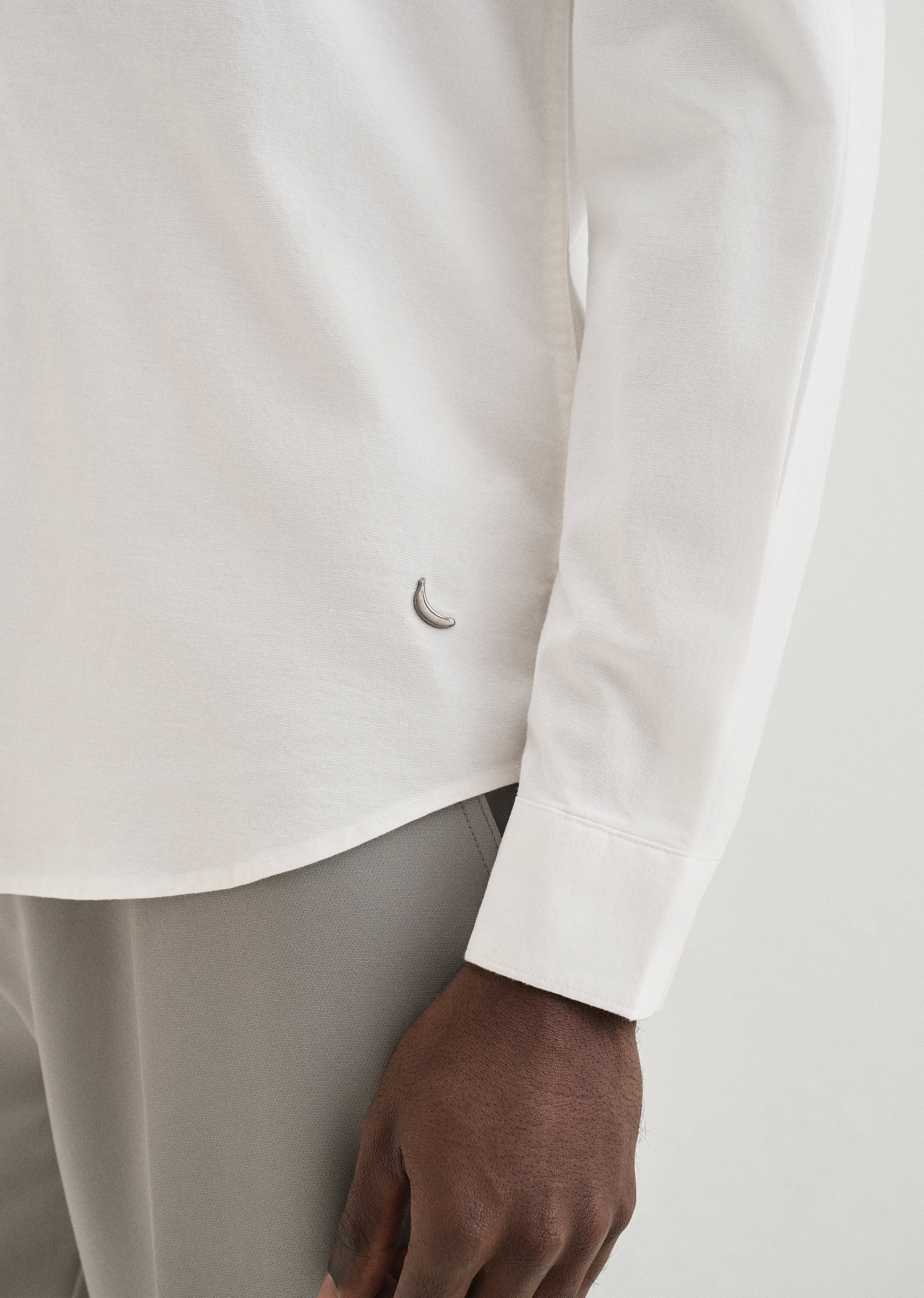 White Contrast Placket Shirt