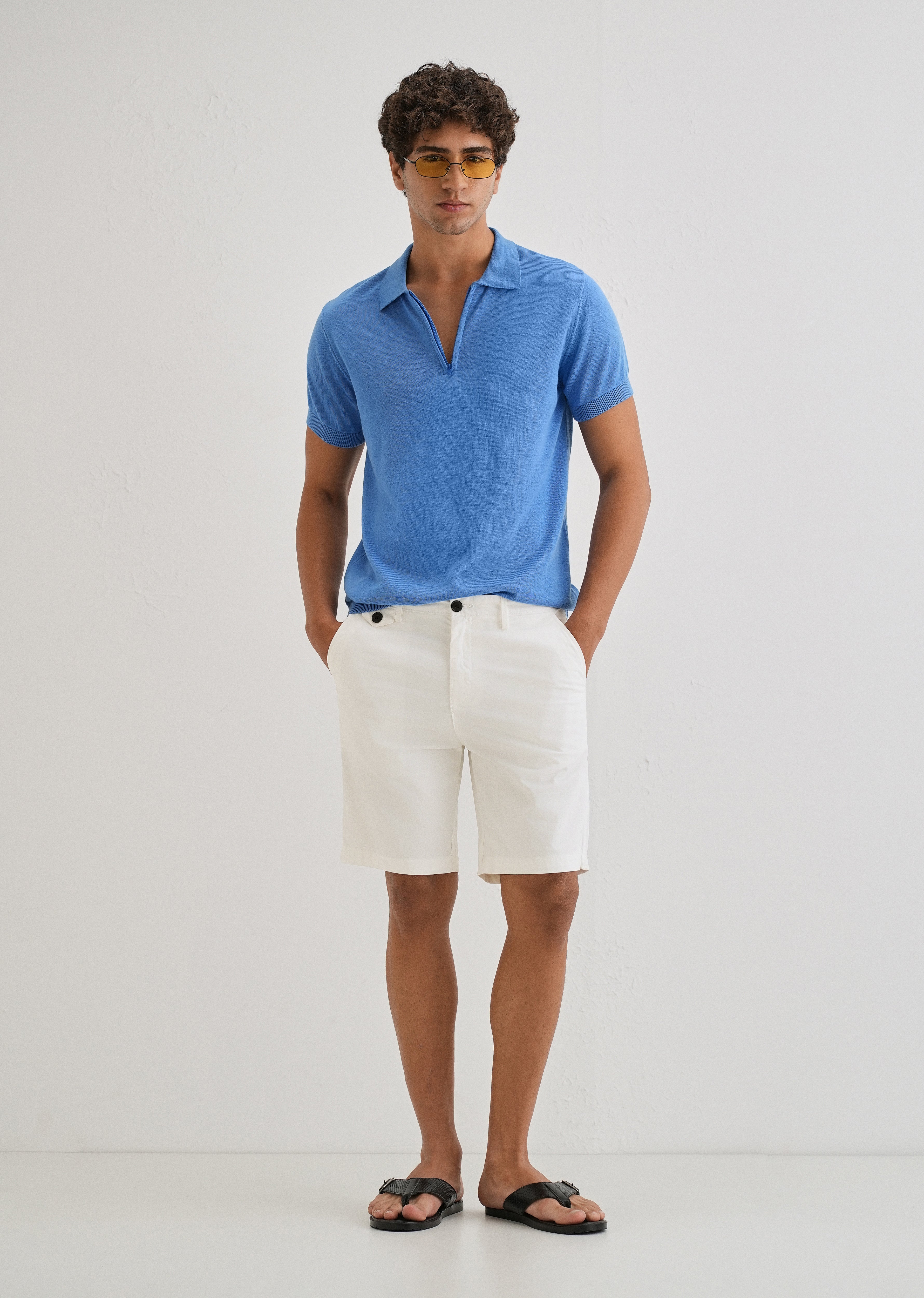 White Cotton Shorts