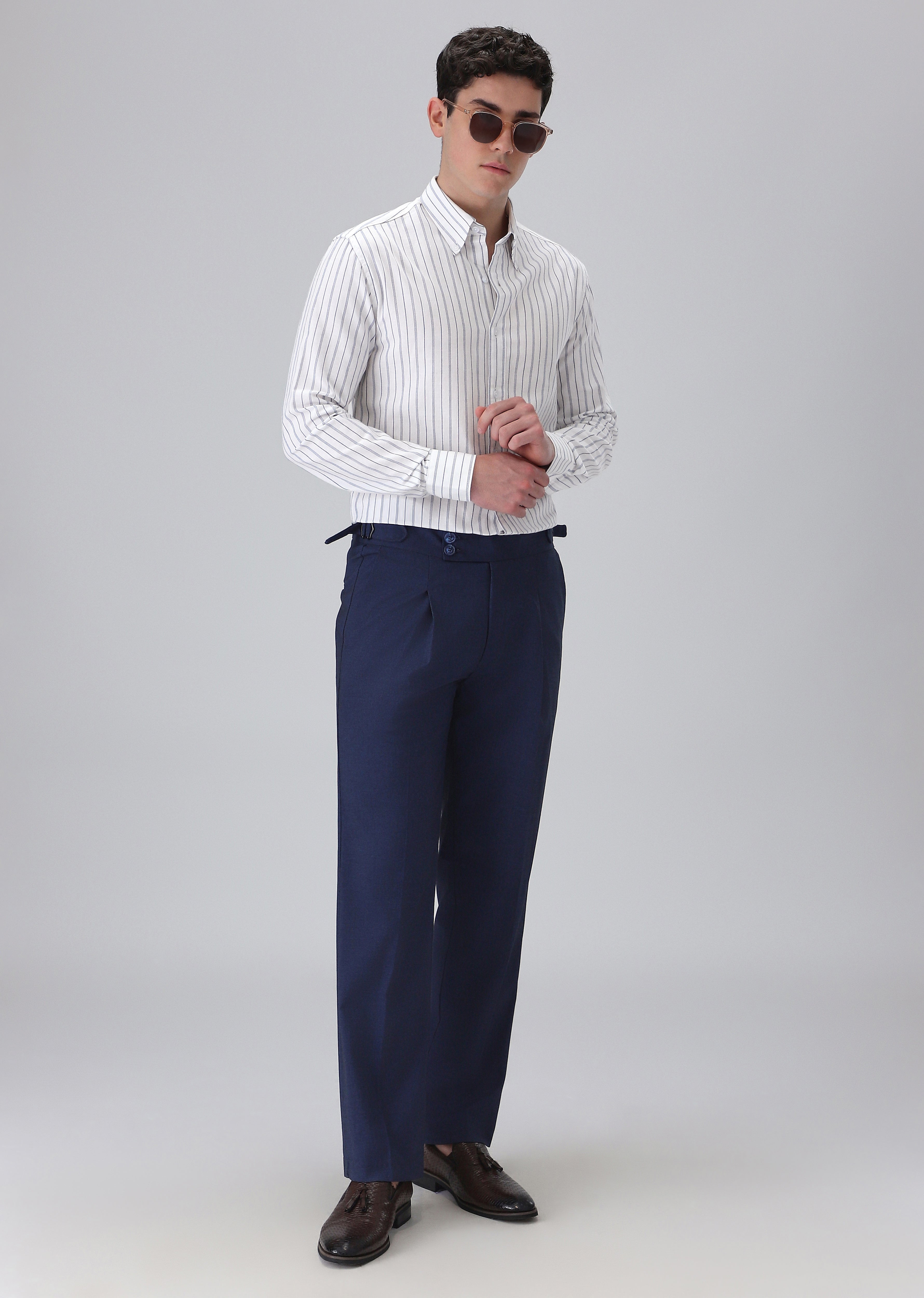 White Cotton Stripe Shirt