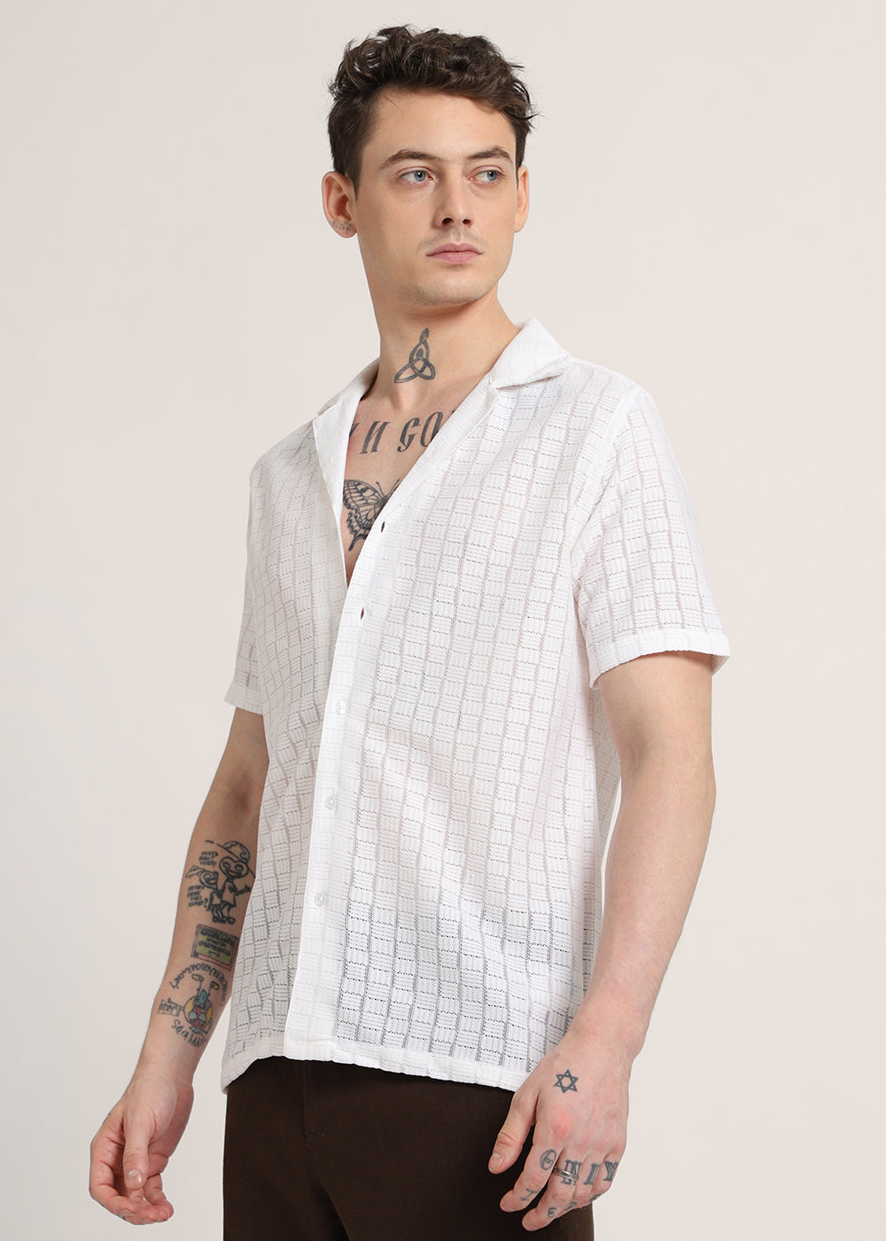 White Crochet Shirt