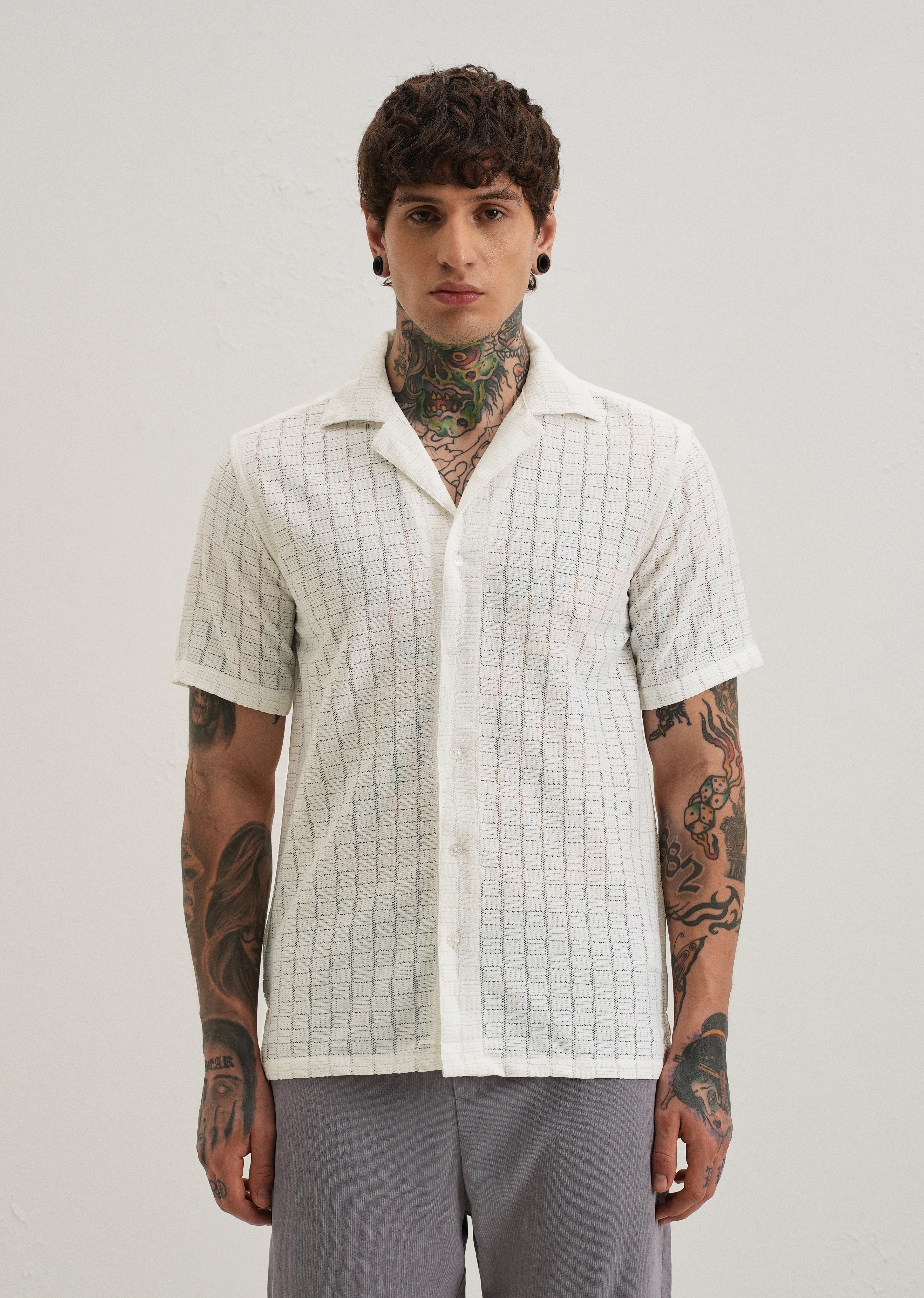 White Crochet Shirt