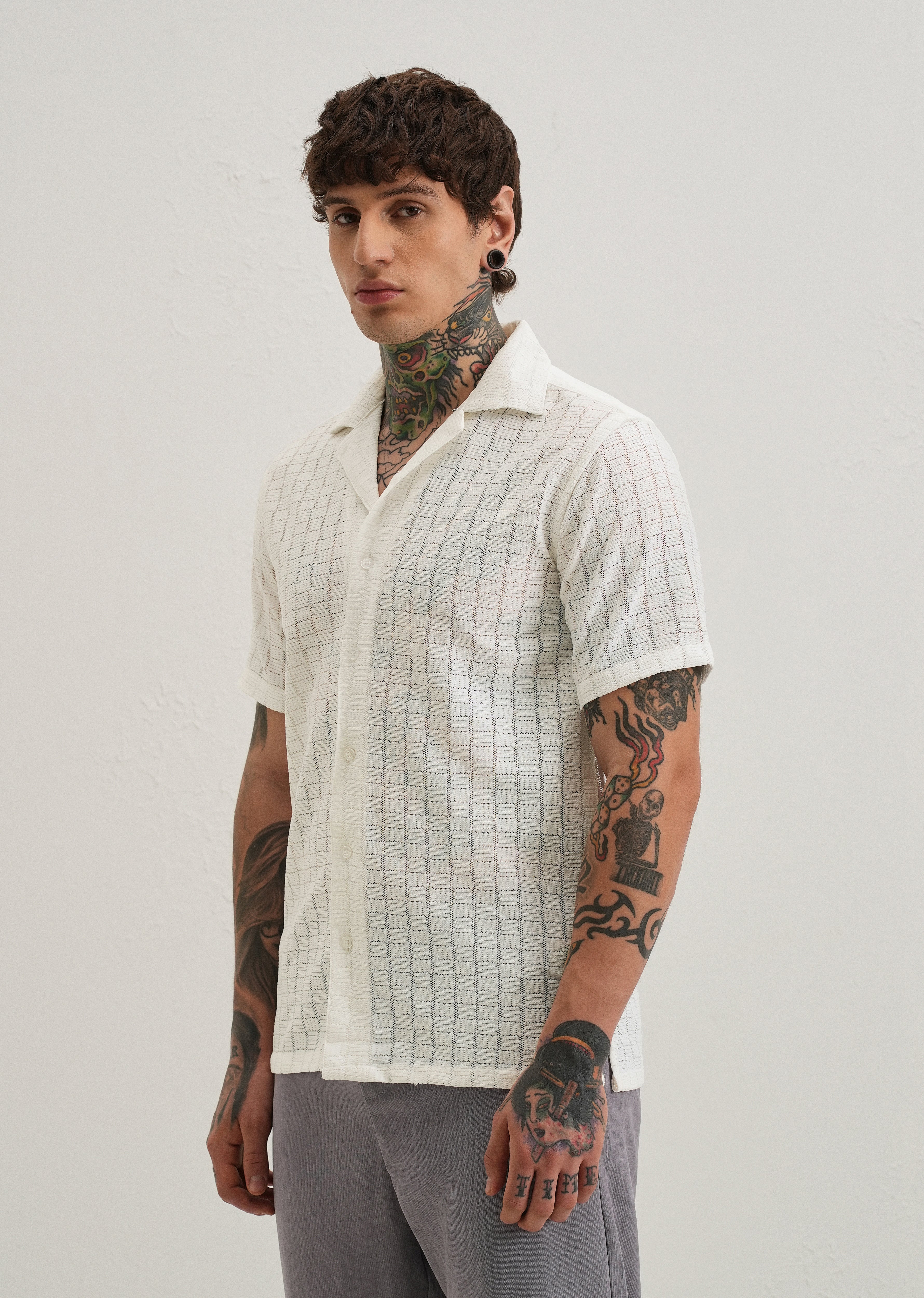White Crochet Shirt