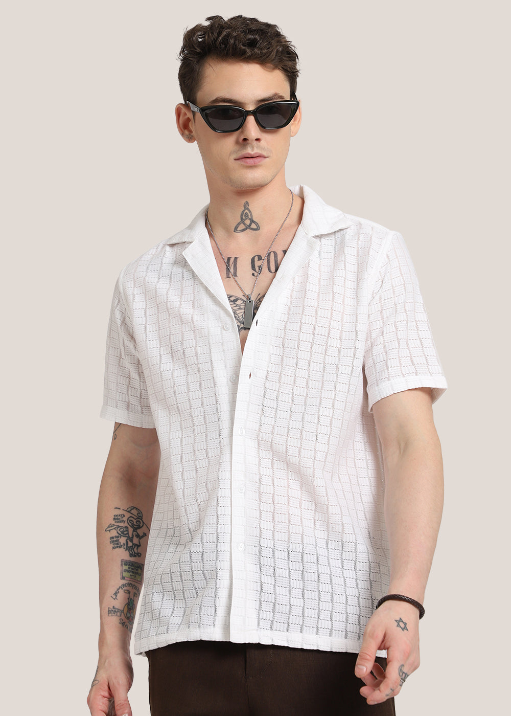 White Crochet Shirt