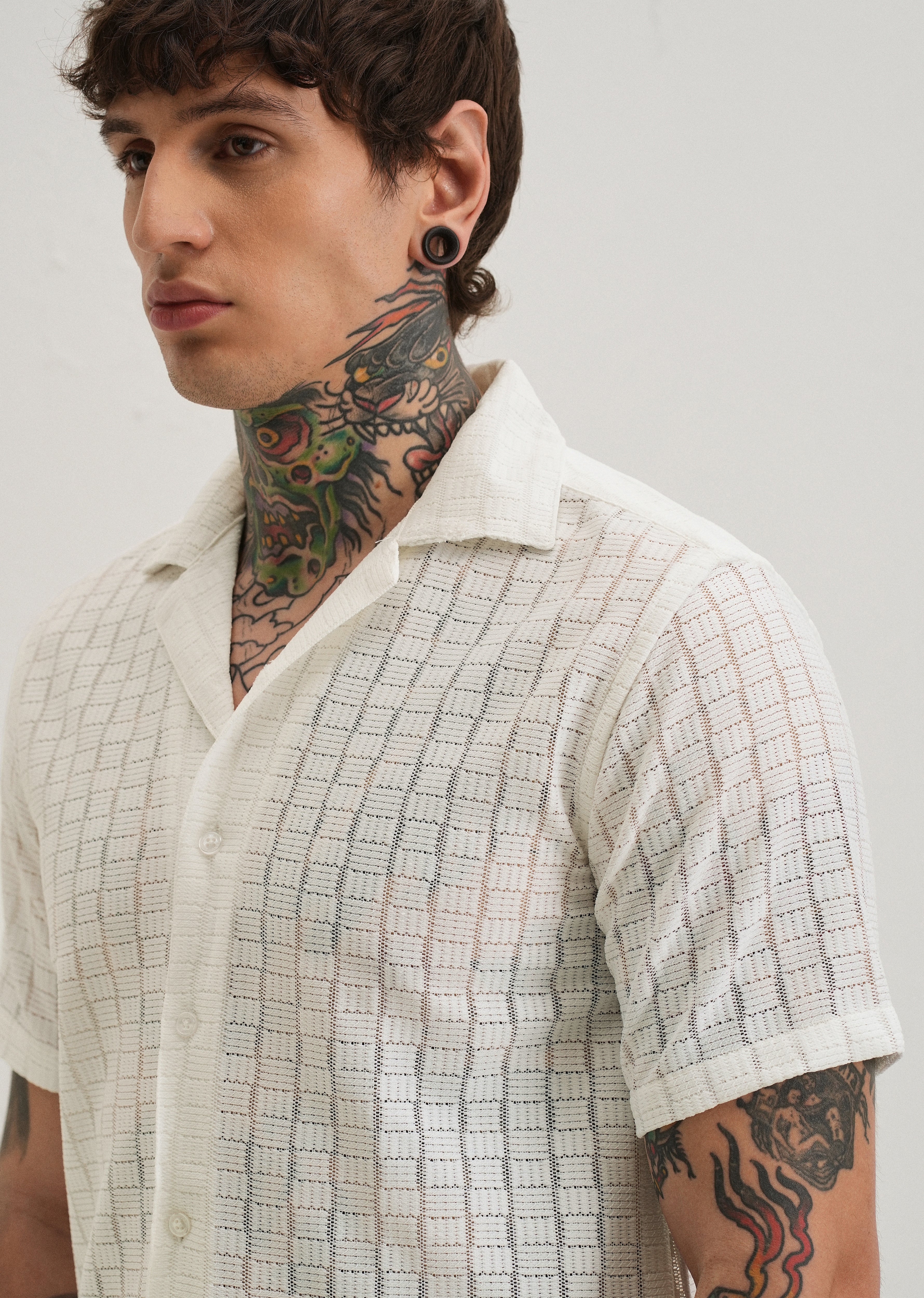 White Crochet Shirt
