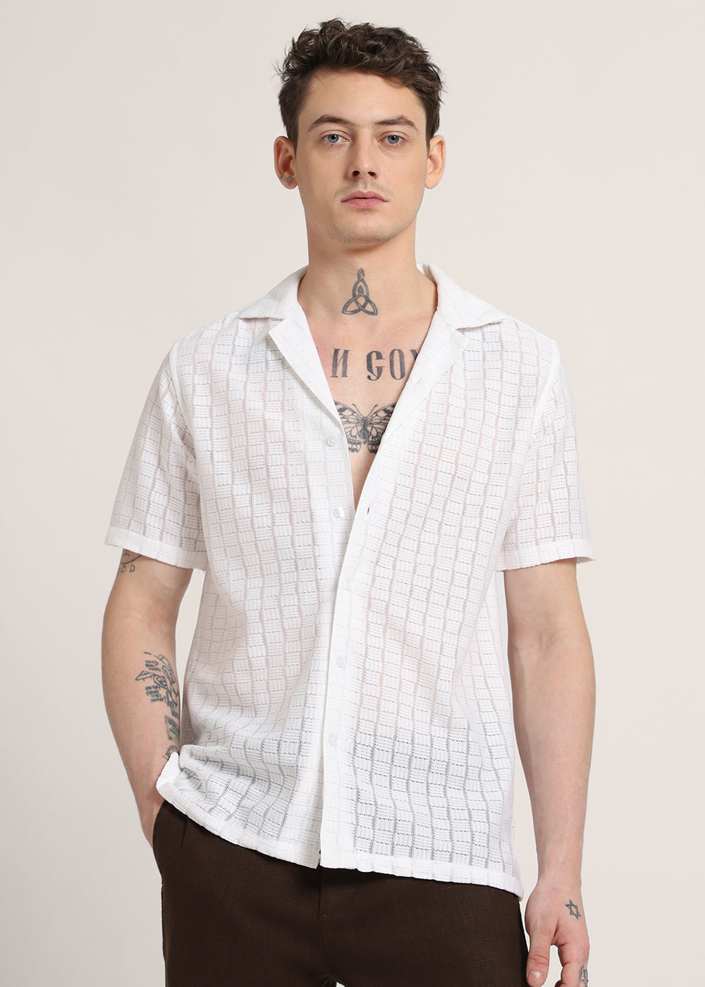 White Crochet Shirt