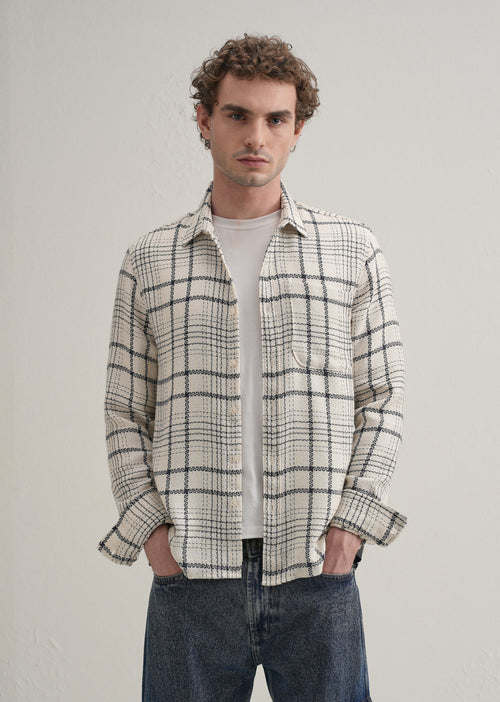 White Dobby Check Shirt