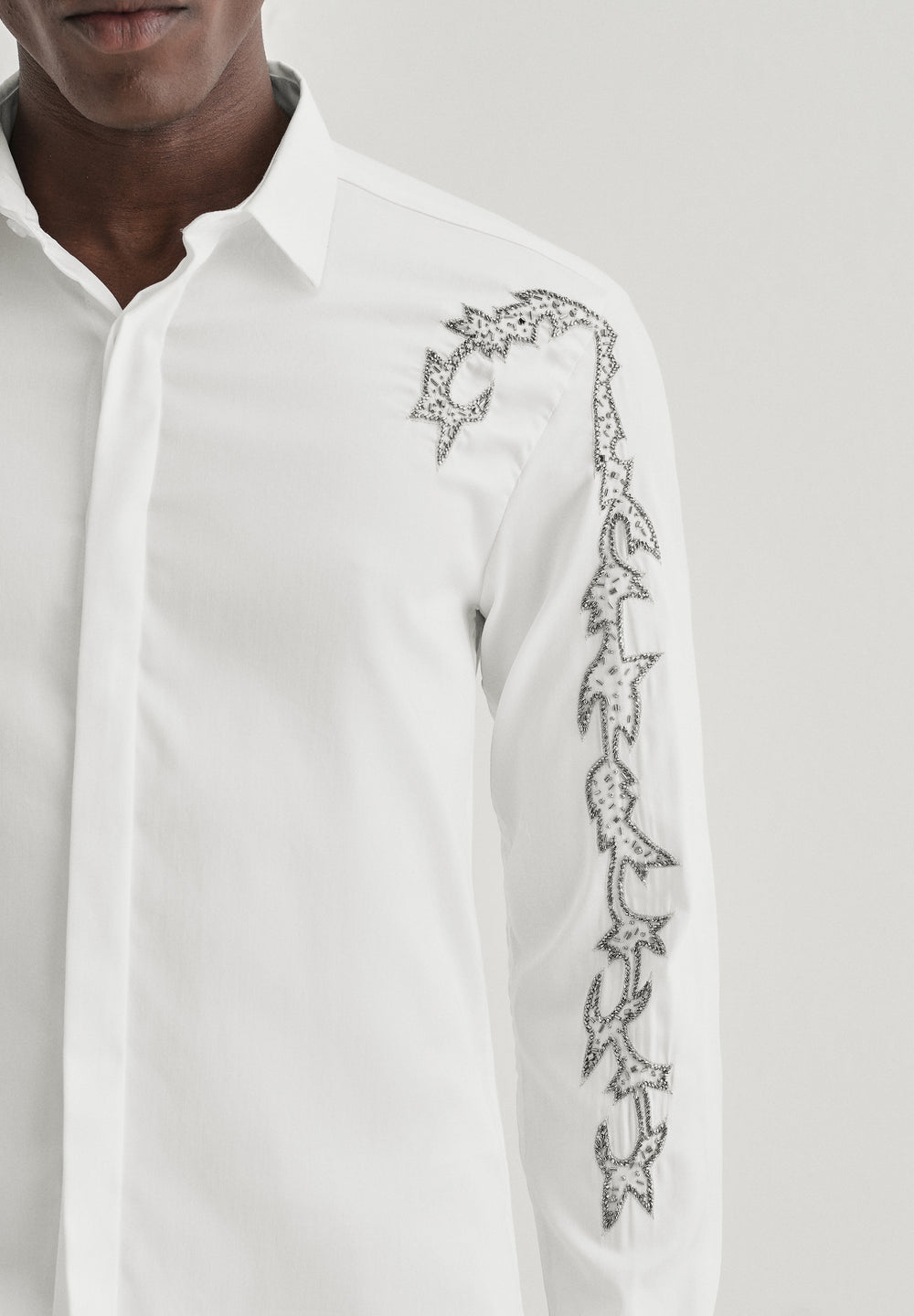 White Embellished Designer Shirt