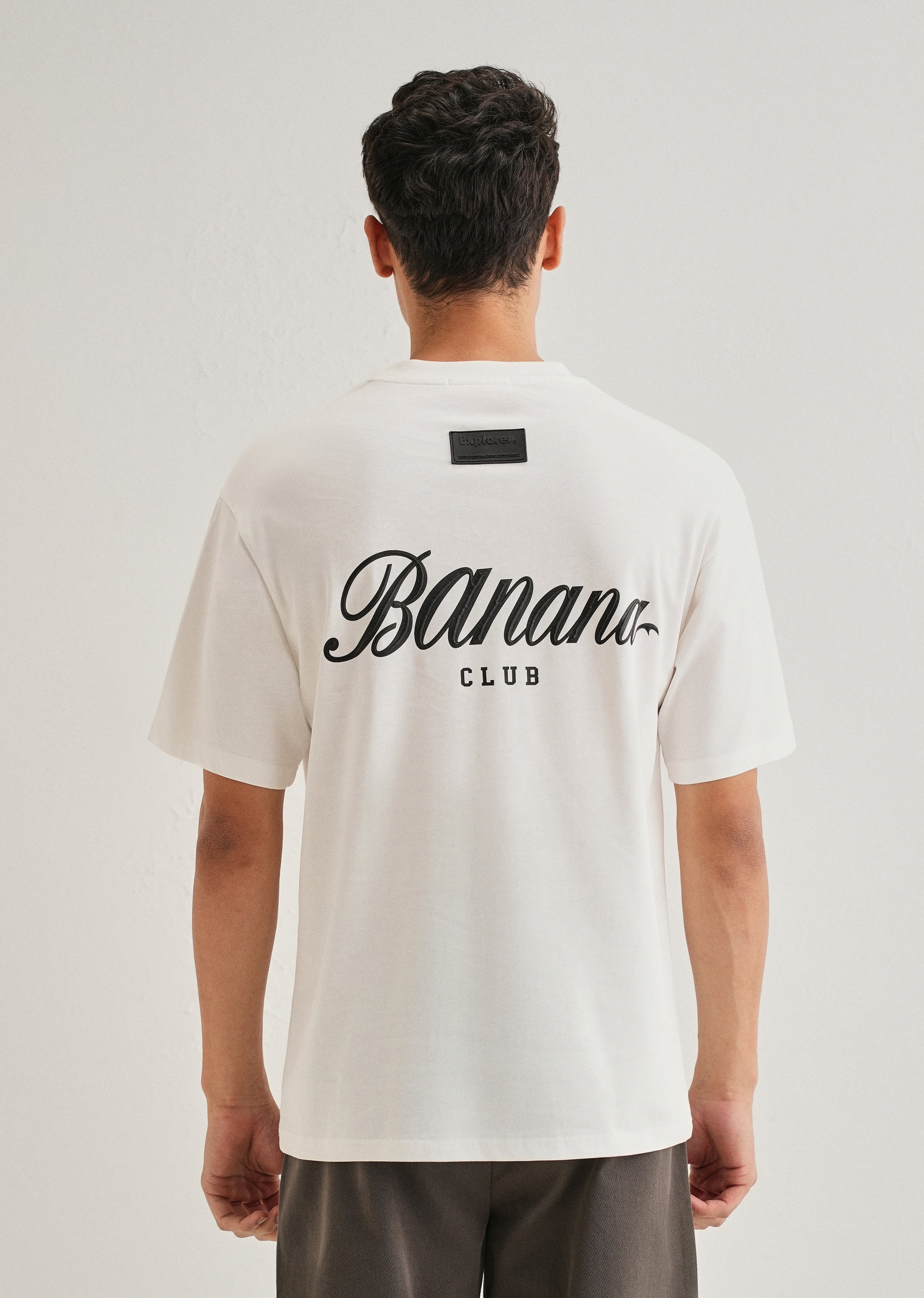 White Embossed Printed Oversized T-shirt