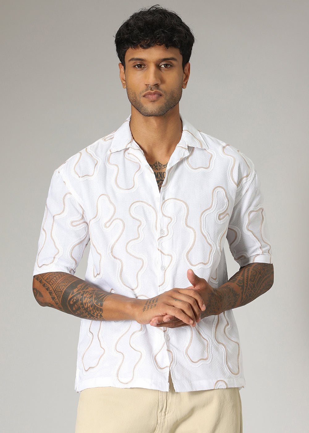 White Embroidered Shirt