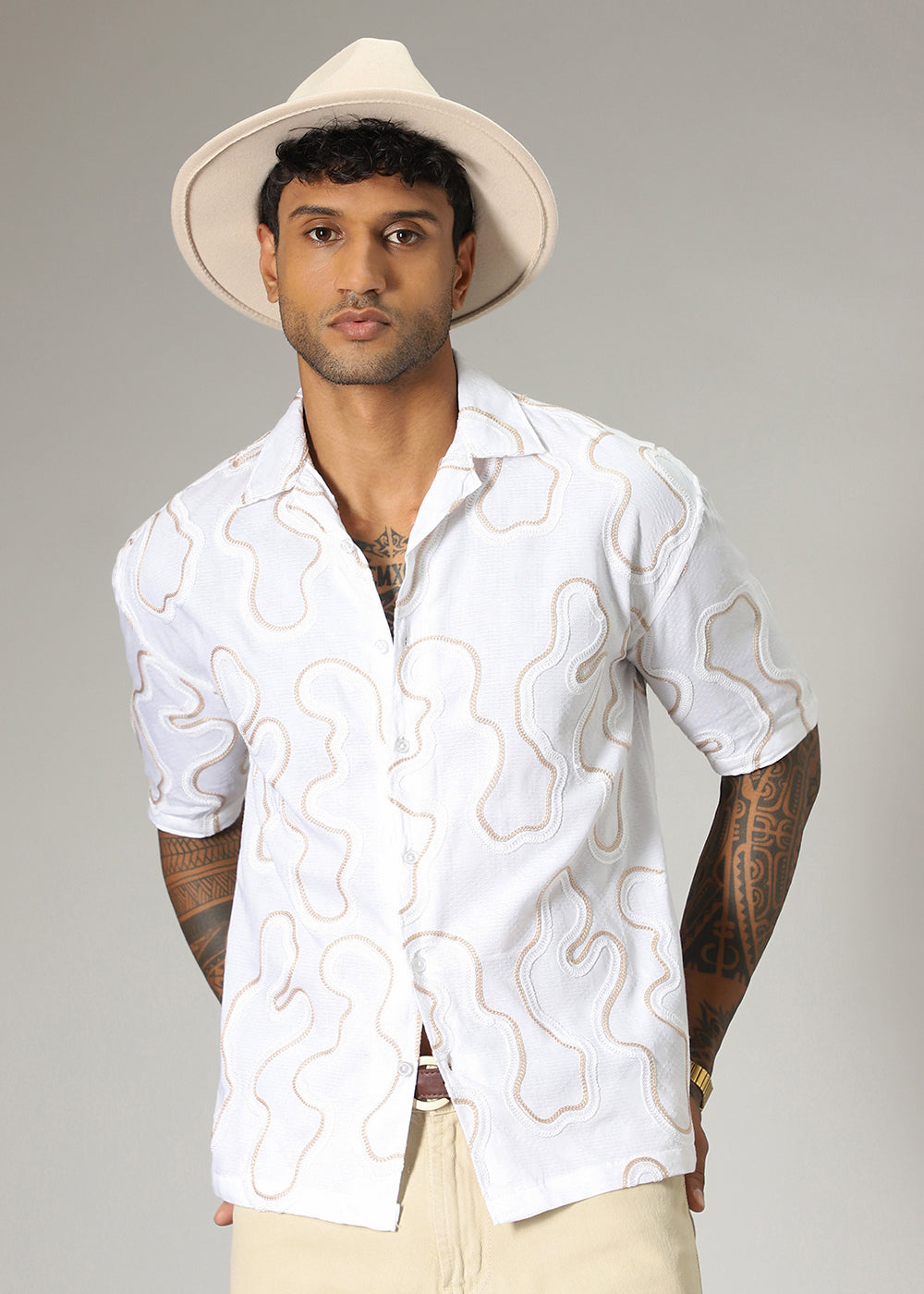 White Embroidered Shirt