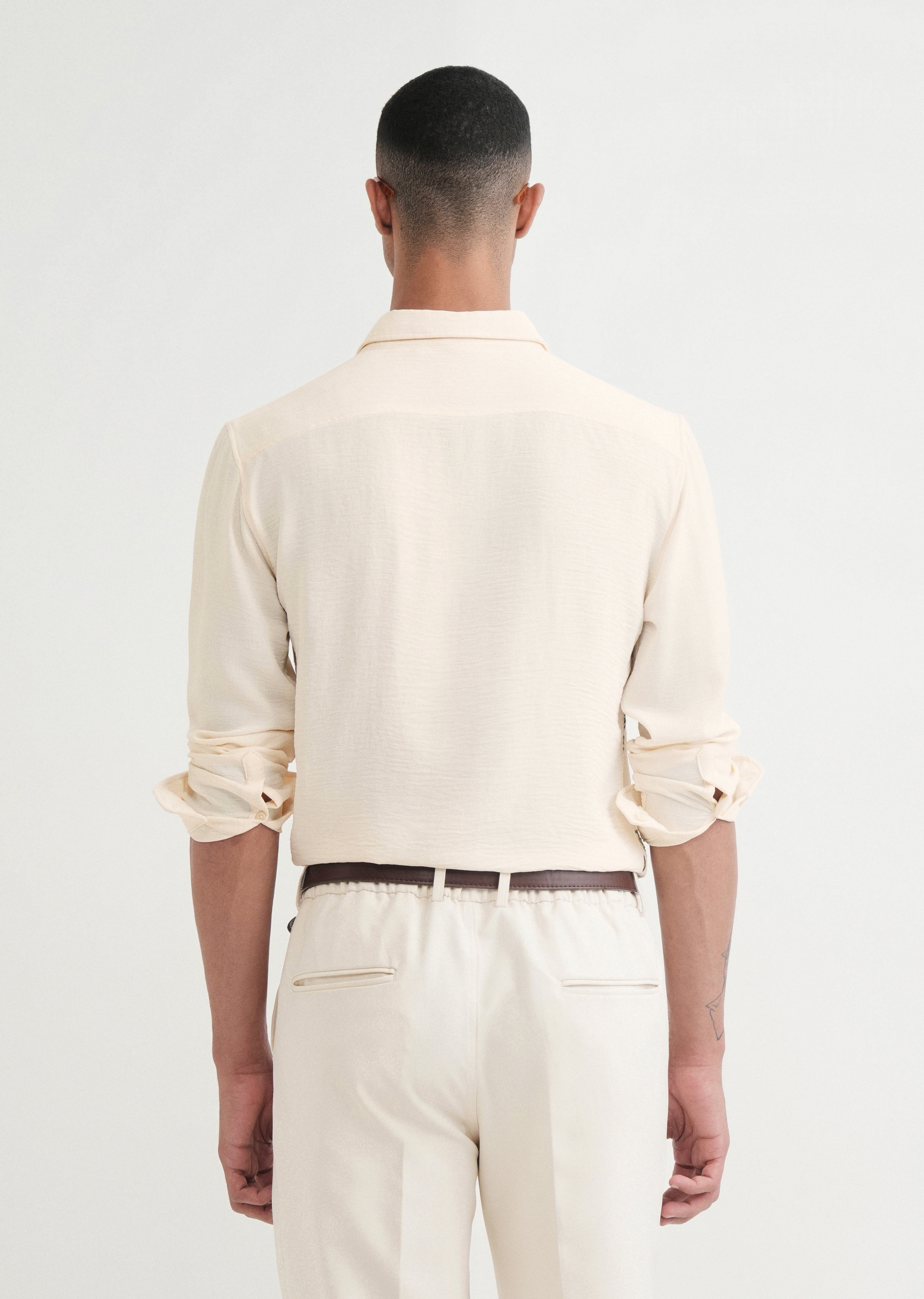Cream Floral Thread Work Shirt
