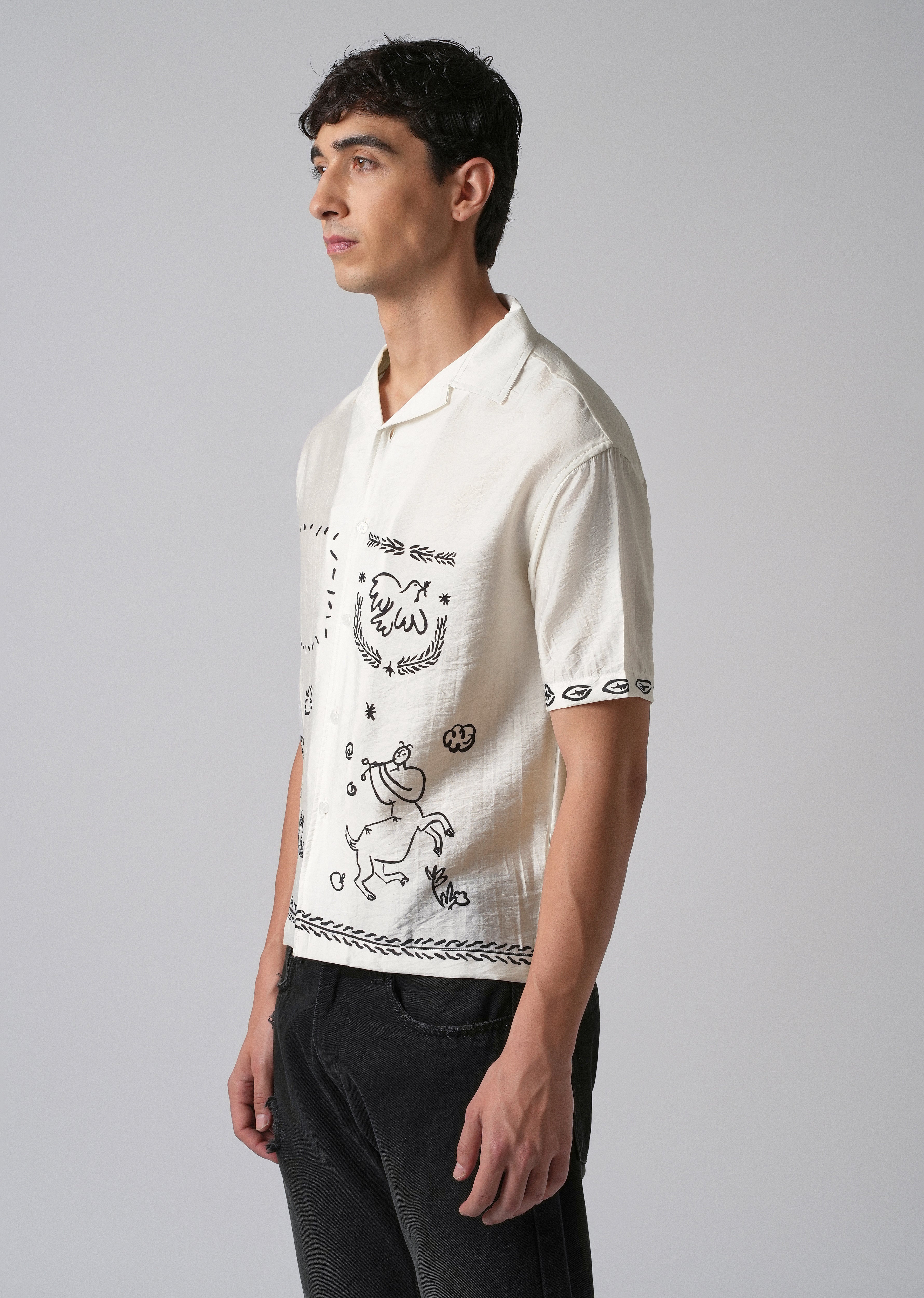 White Folk Print Shirt