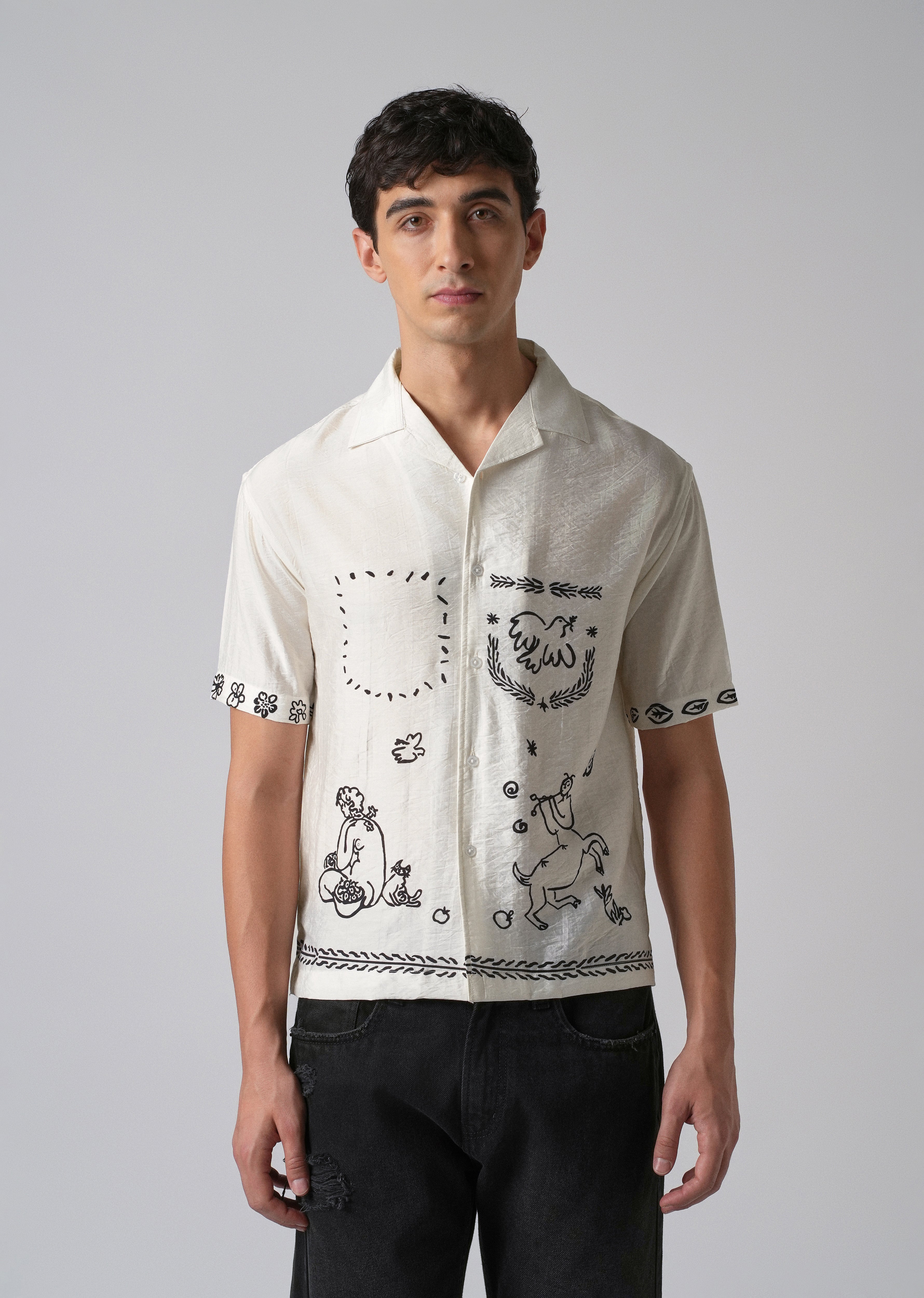 White Folk Print Shirt