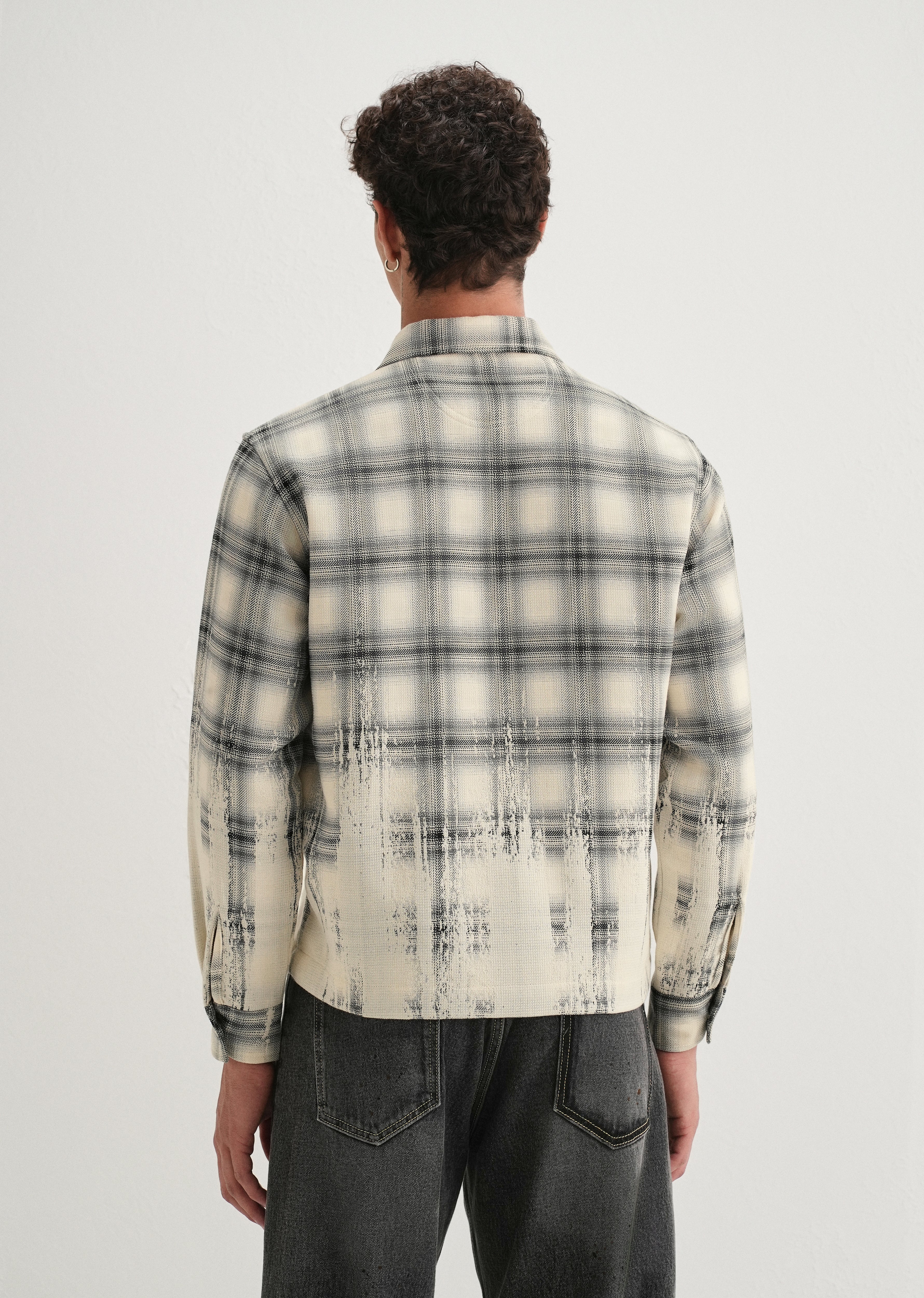 Off-White Gradient Grunge Check Shacket