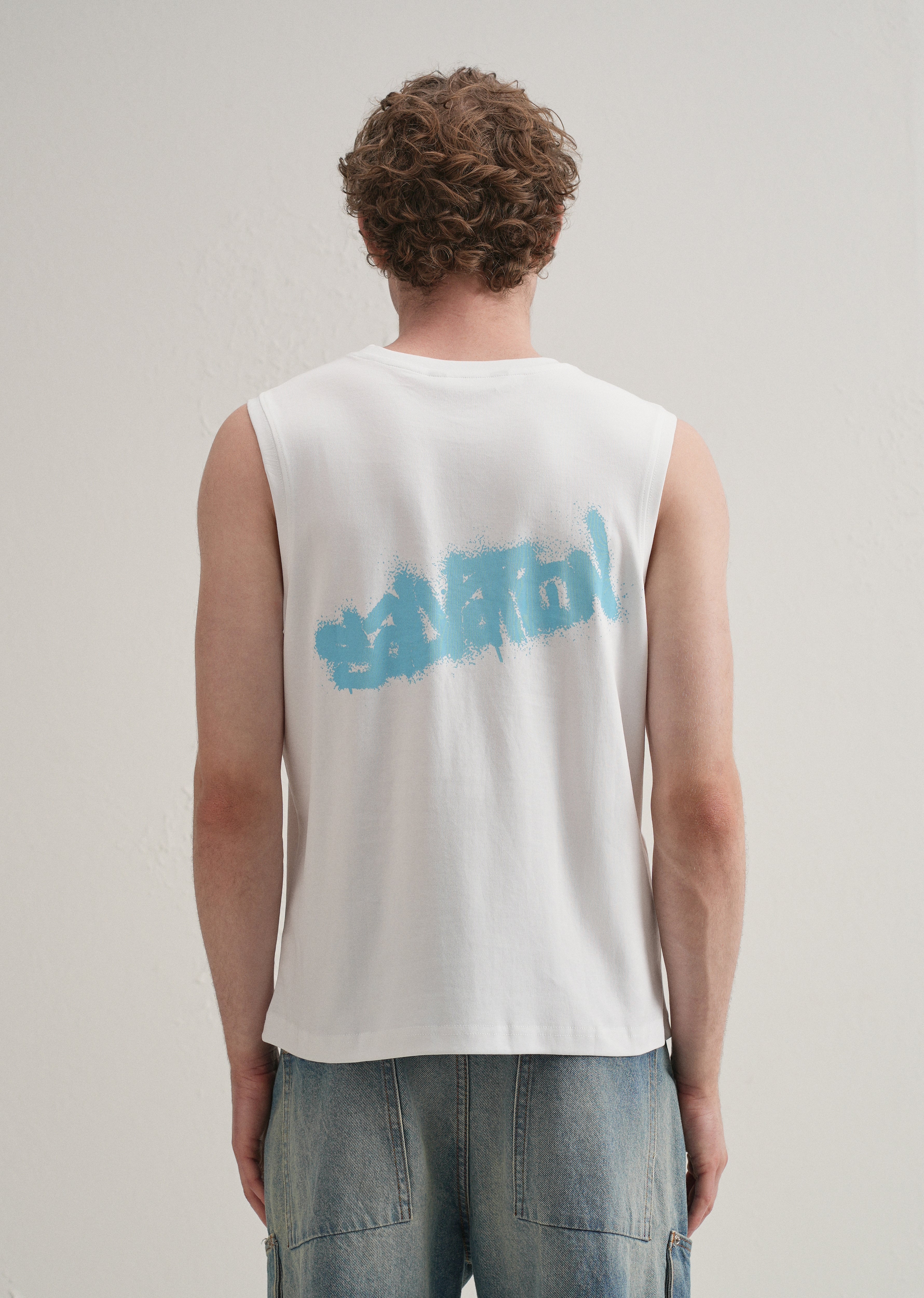 White Graffiti Printed Tank
