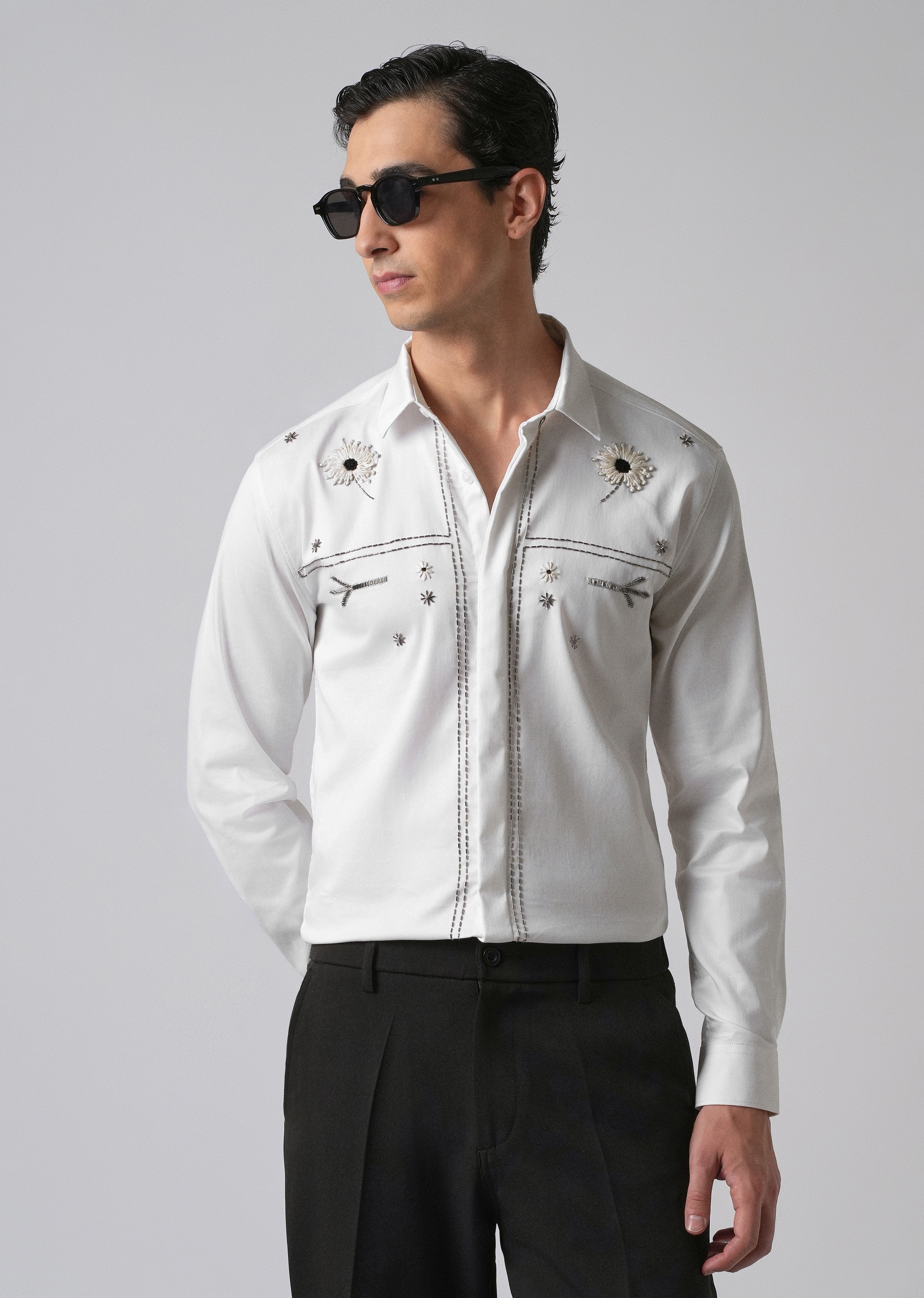 White Handcrafted Designer Shirt