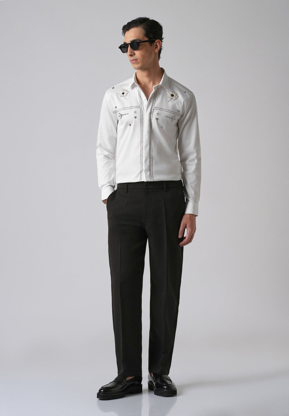 White Handcrafted Designer Shirt