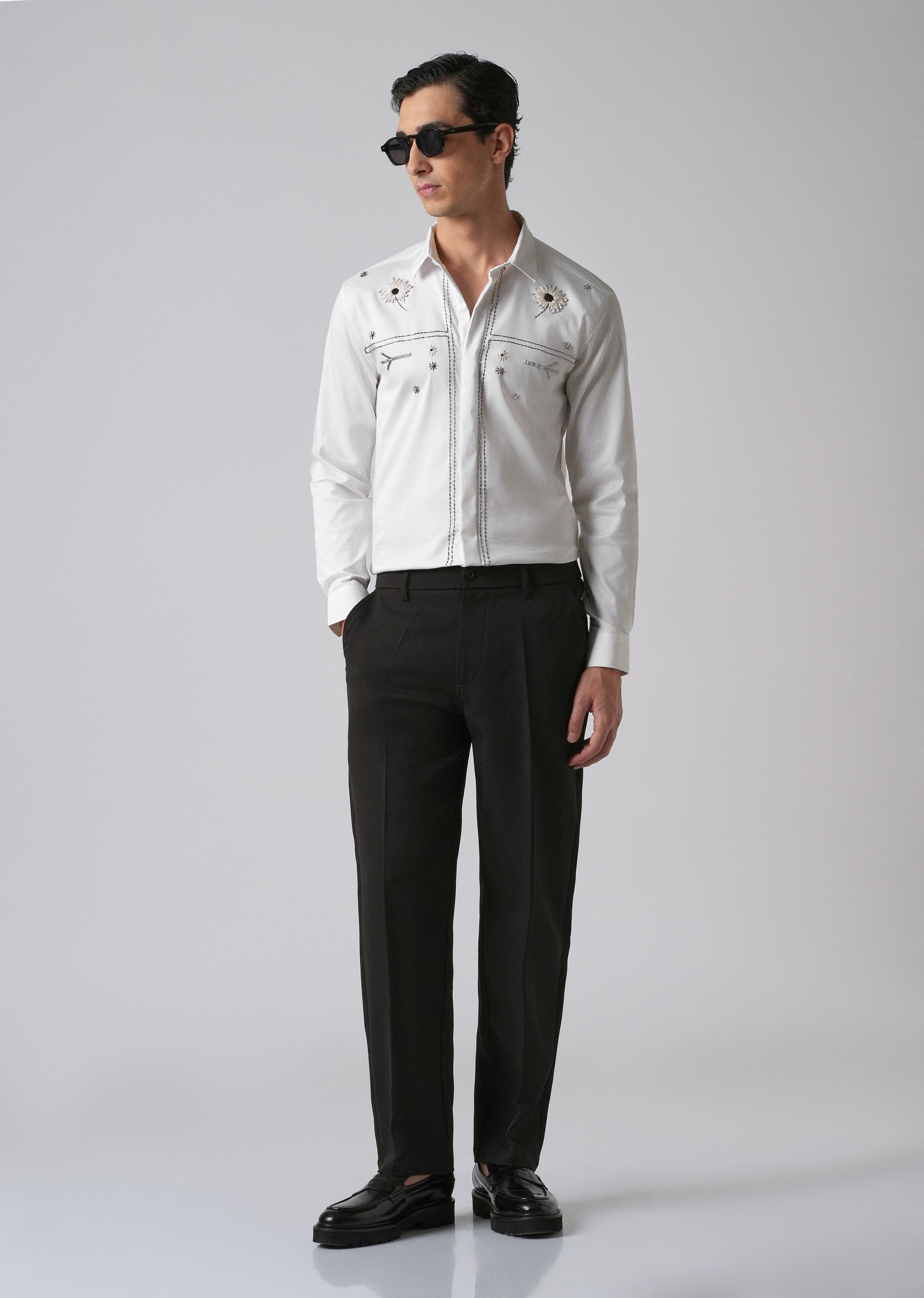 White Handcrafted Designer Shirt