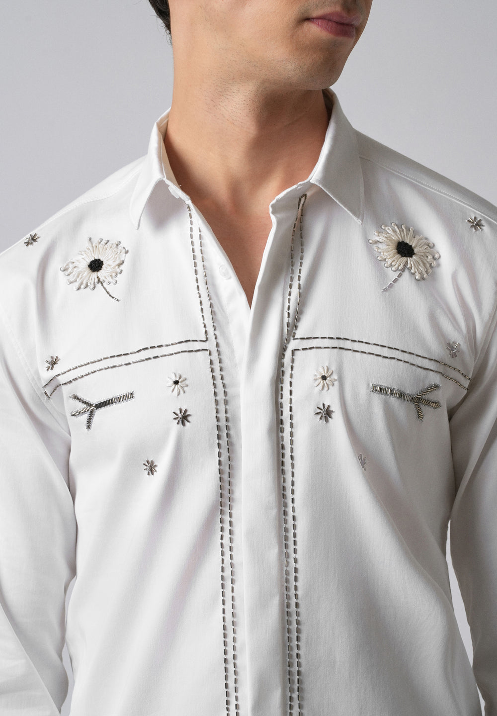 White Handcrafted Designer Shirt