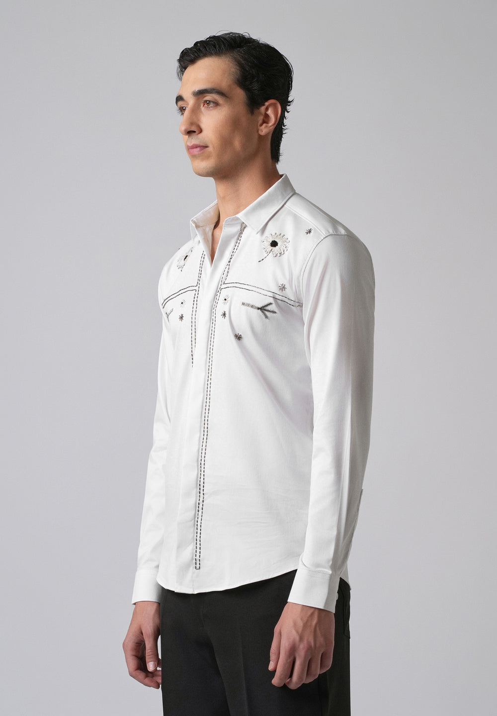 White Handcrafted Designer Shirt
