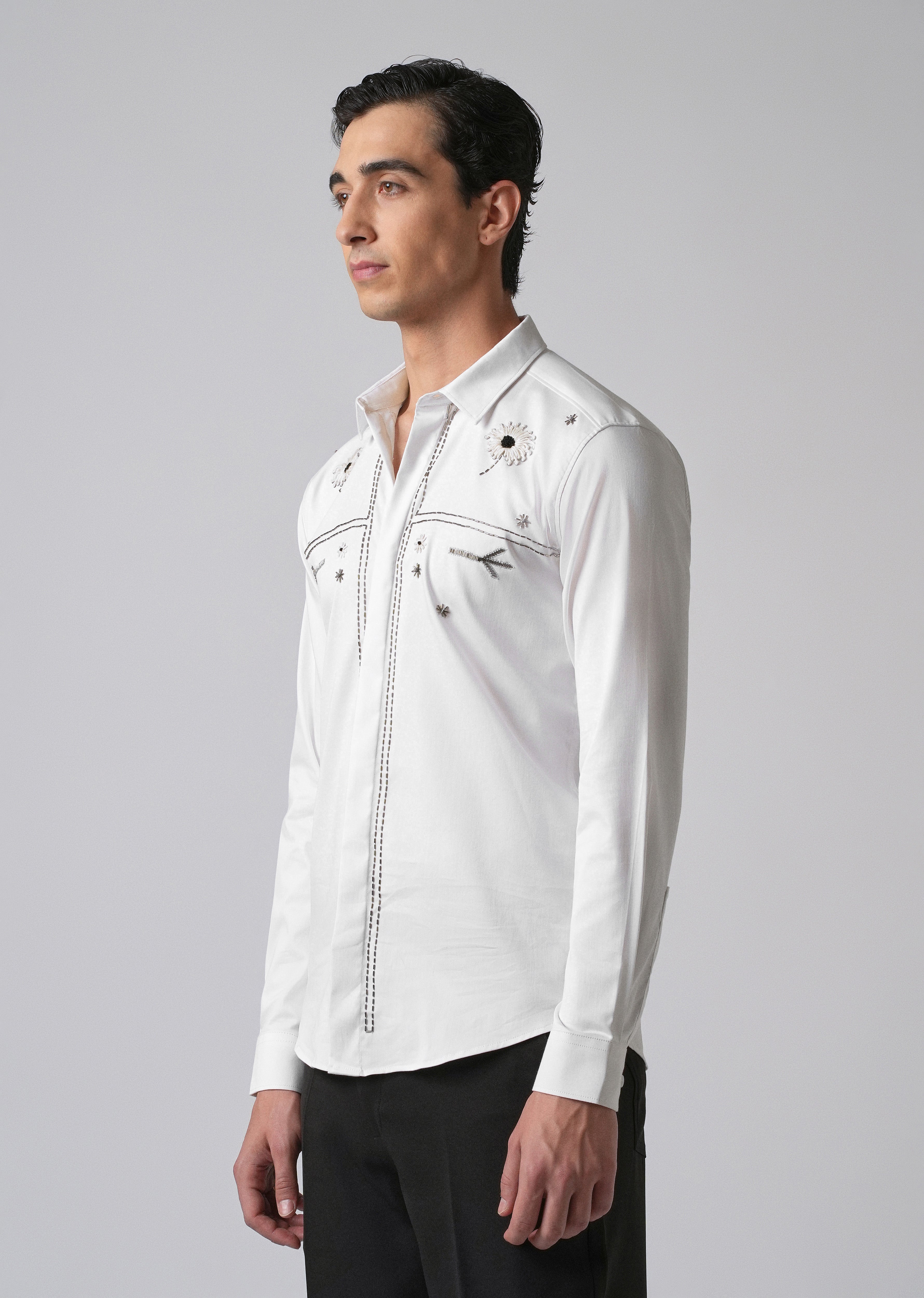 White Handcrafted Designer Shirt
