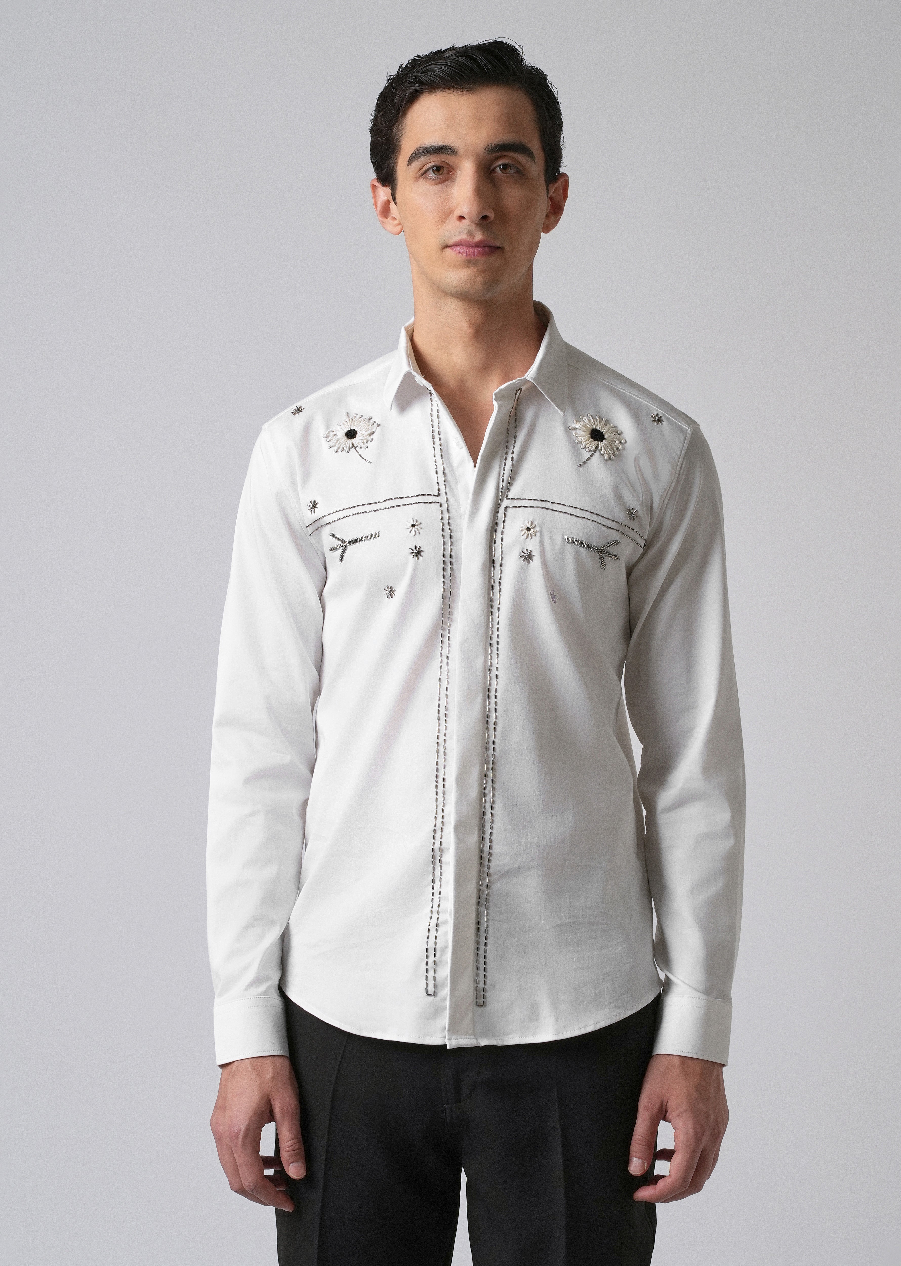 White Handcrafted Designer Shirt