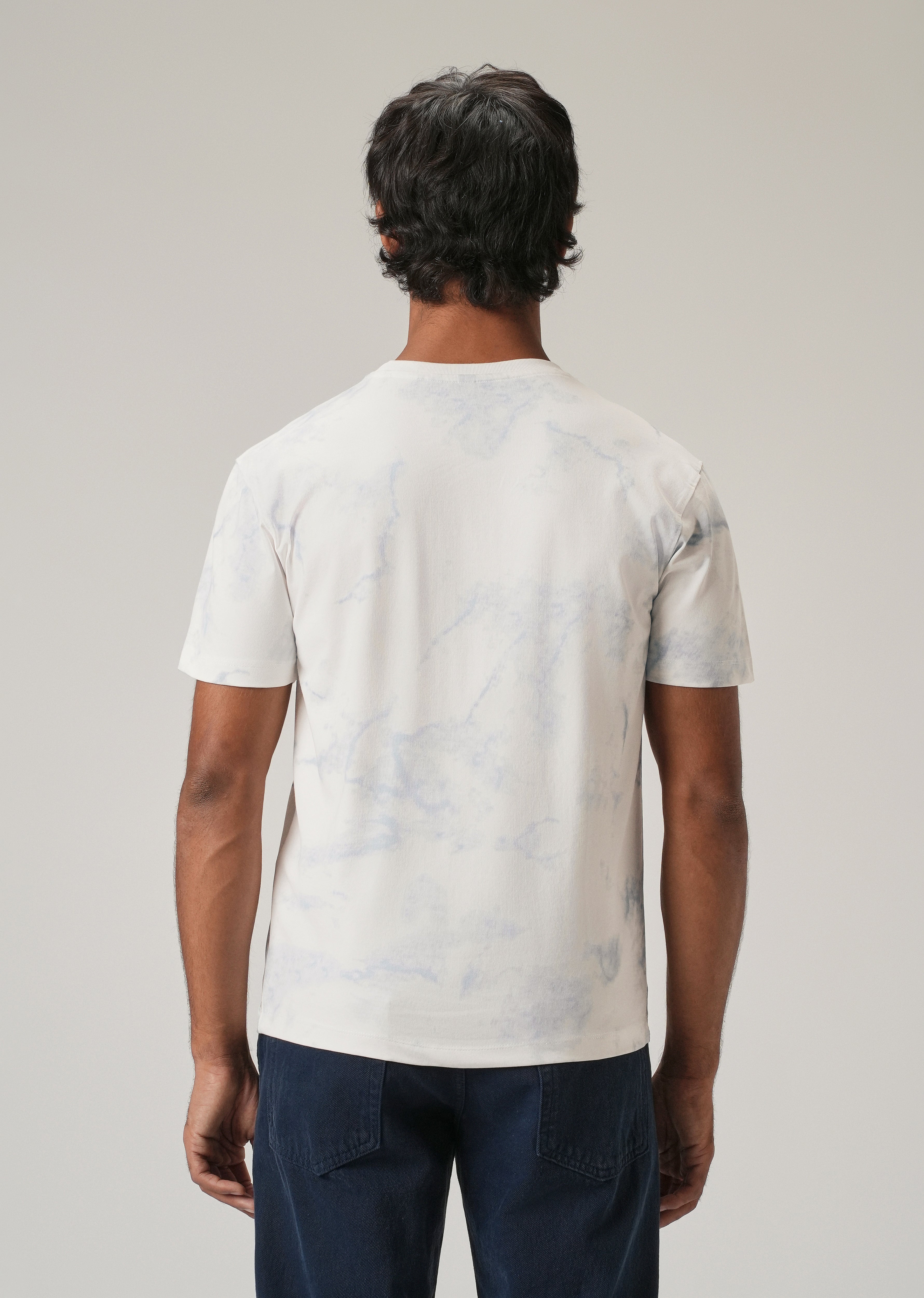 White Knit Patch Pocket Slim Fit T-Shirt