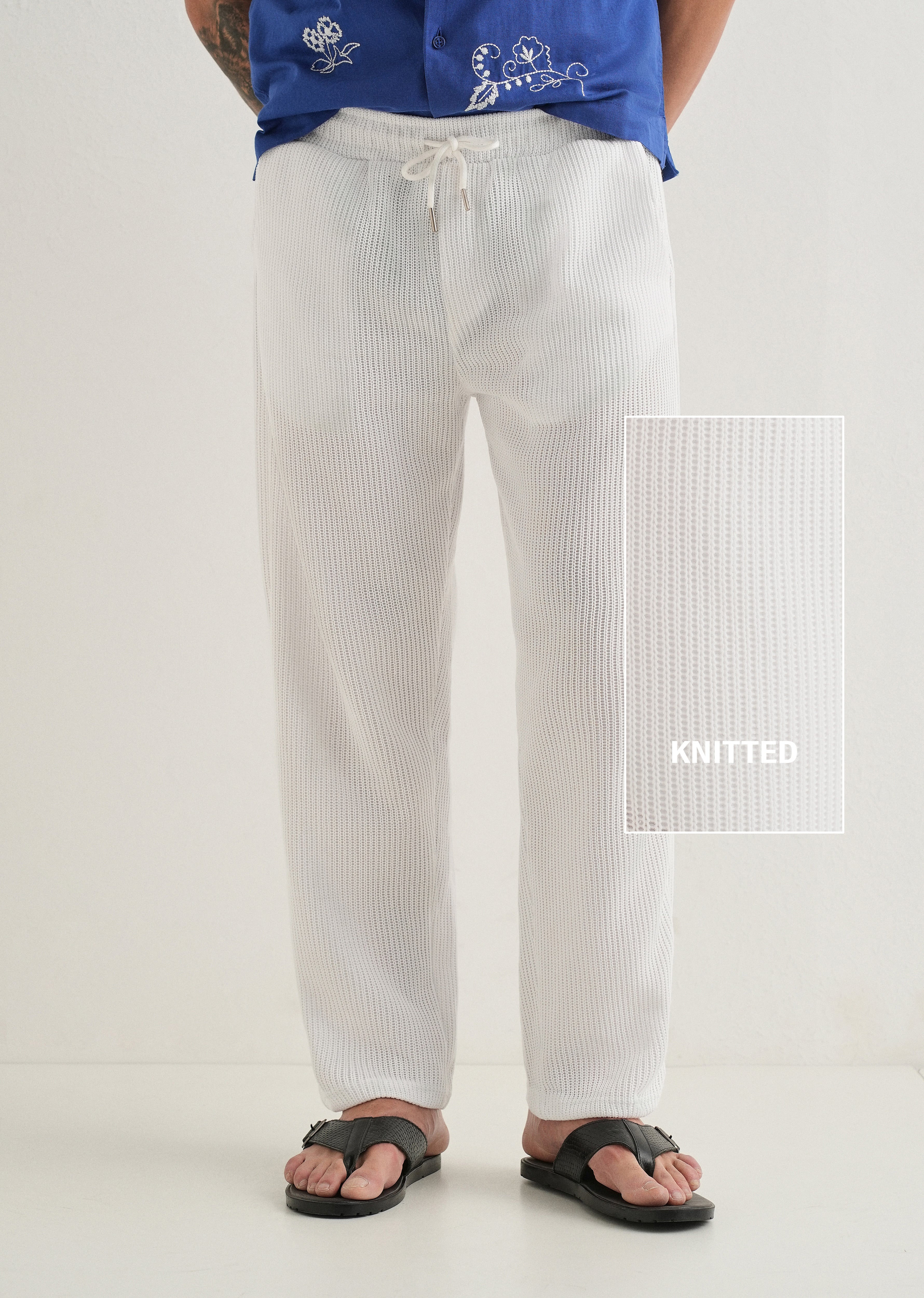 White Knitted Pant