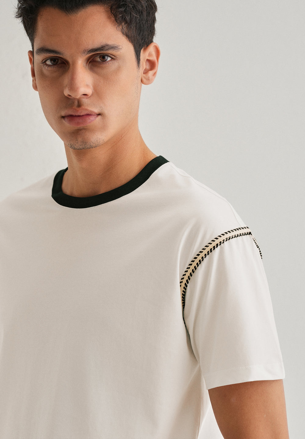 White Lace Applique T-shirt