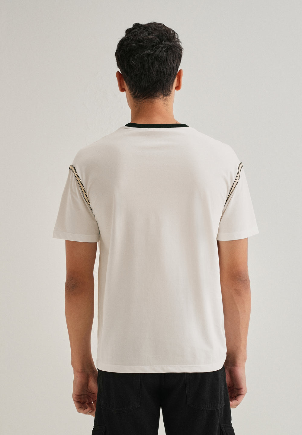 White Lace Applique T-shirt