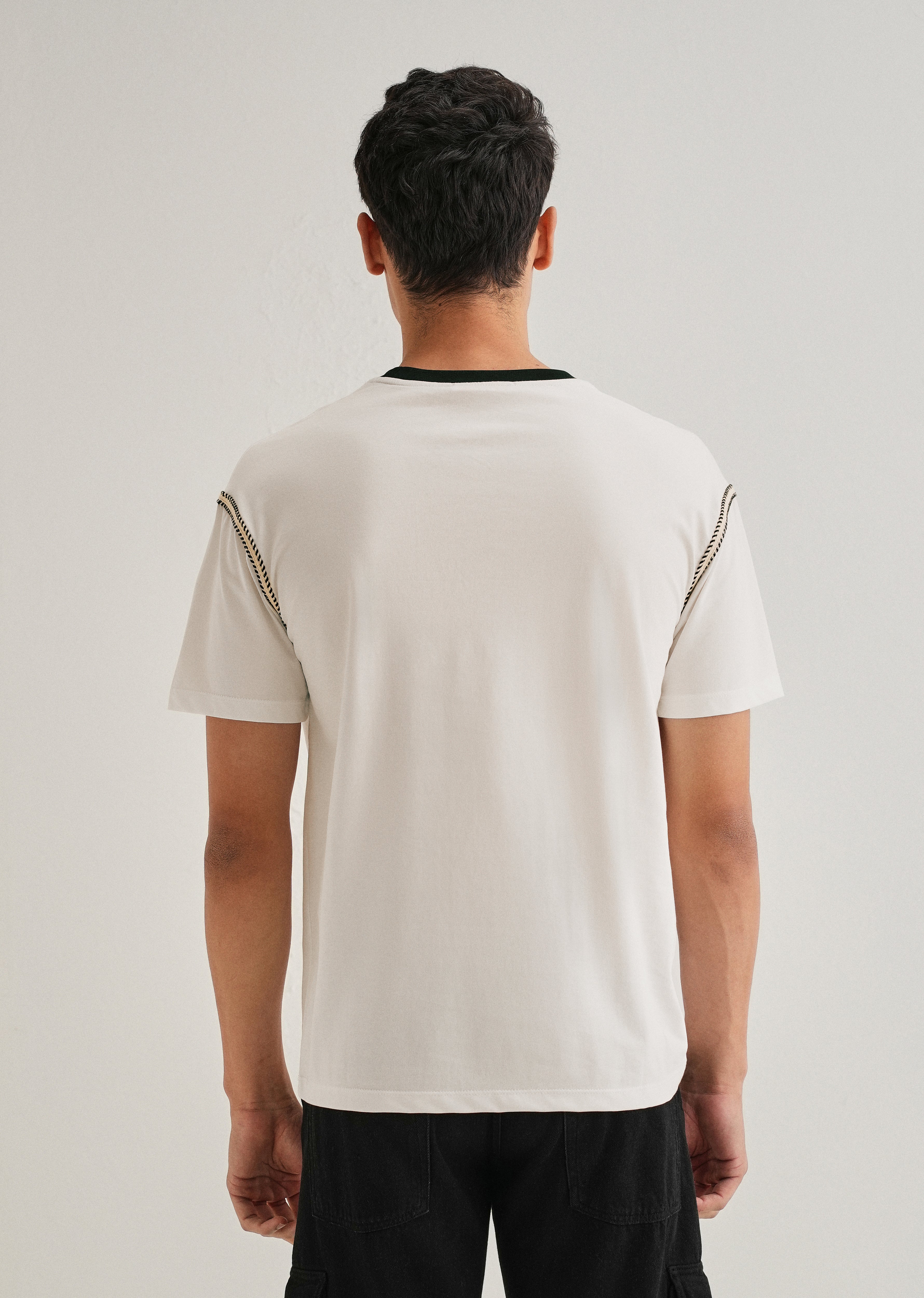 White Lace Applique T-shirt