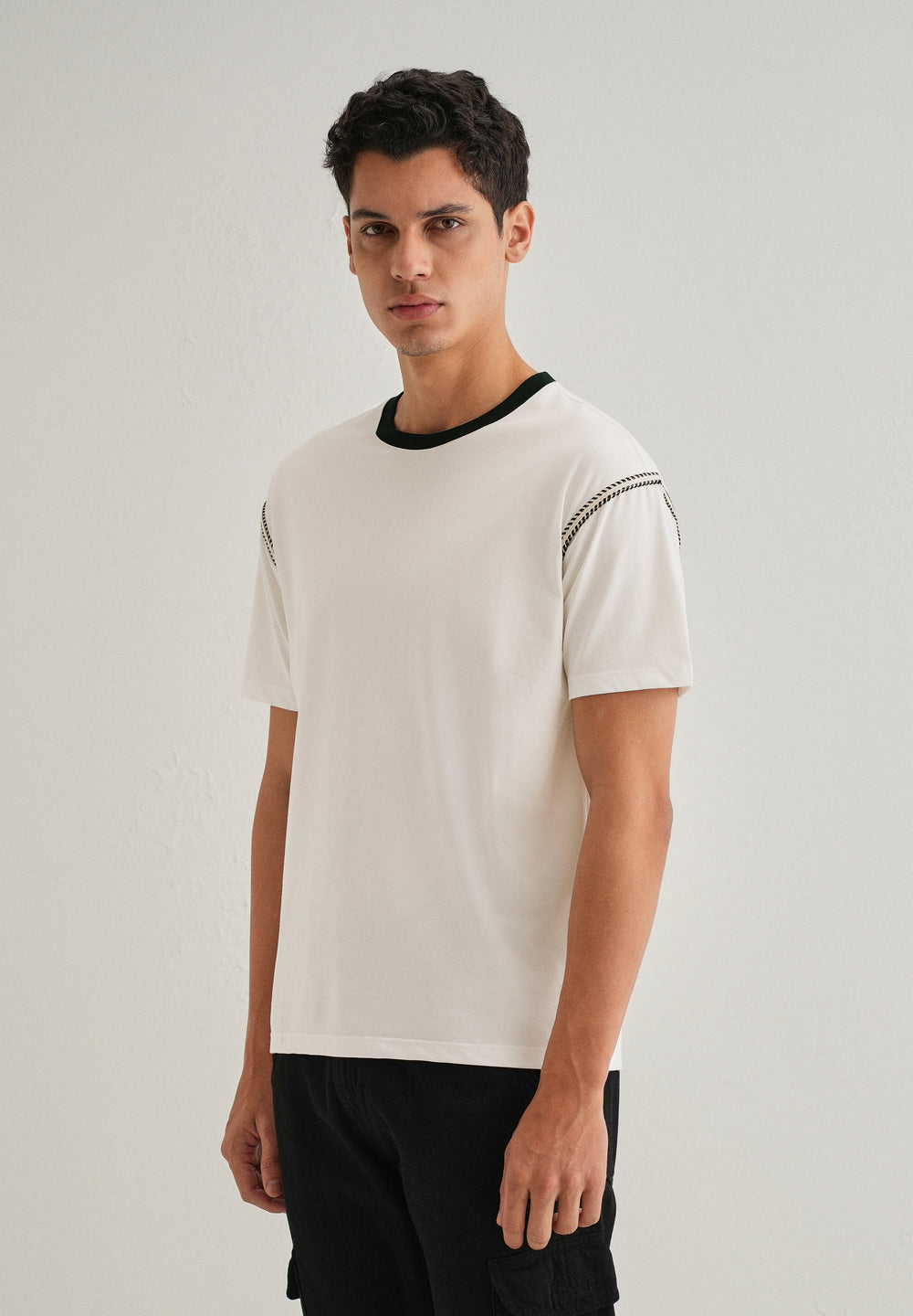 White Lace Applique T-shirt