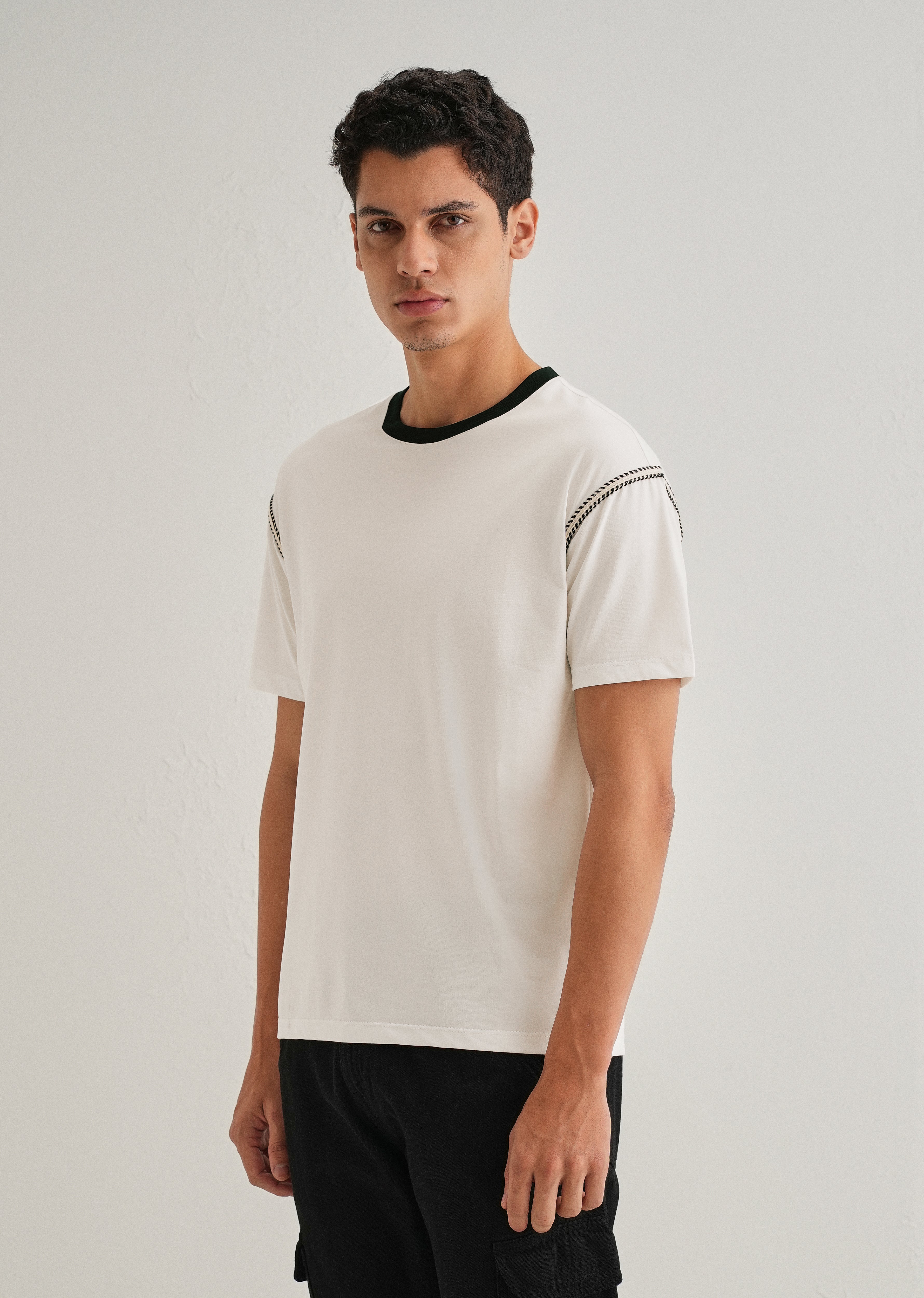 White Lace Applique T-shirt