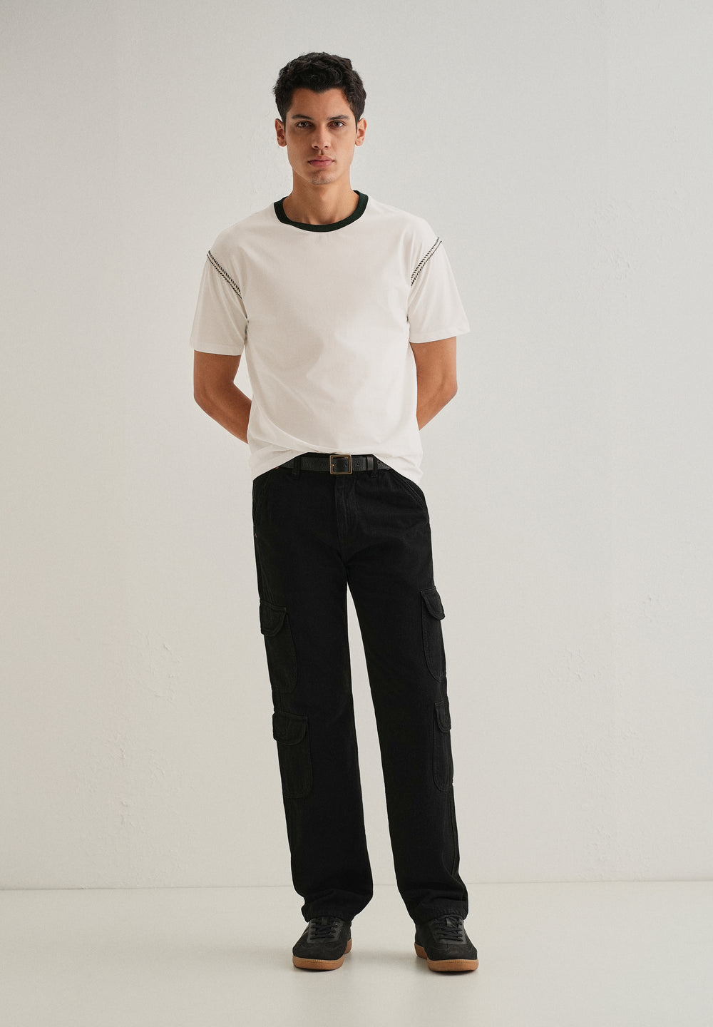 White Lace Applique T-shirt